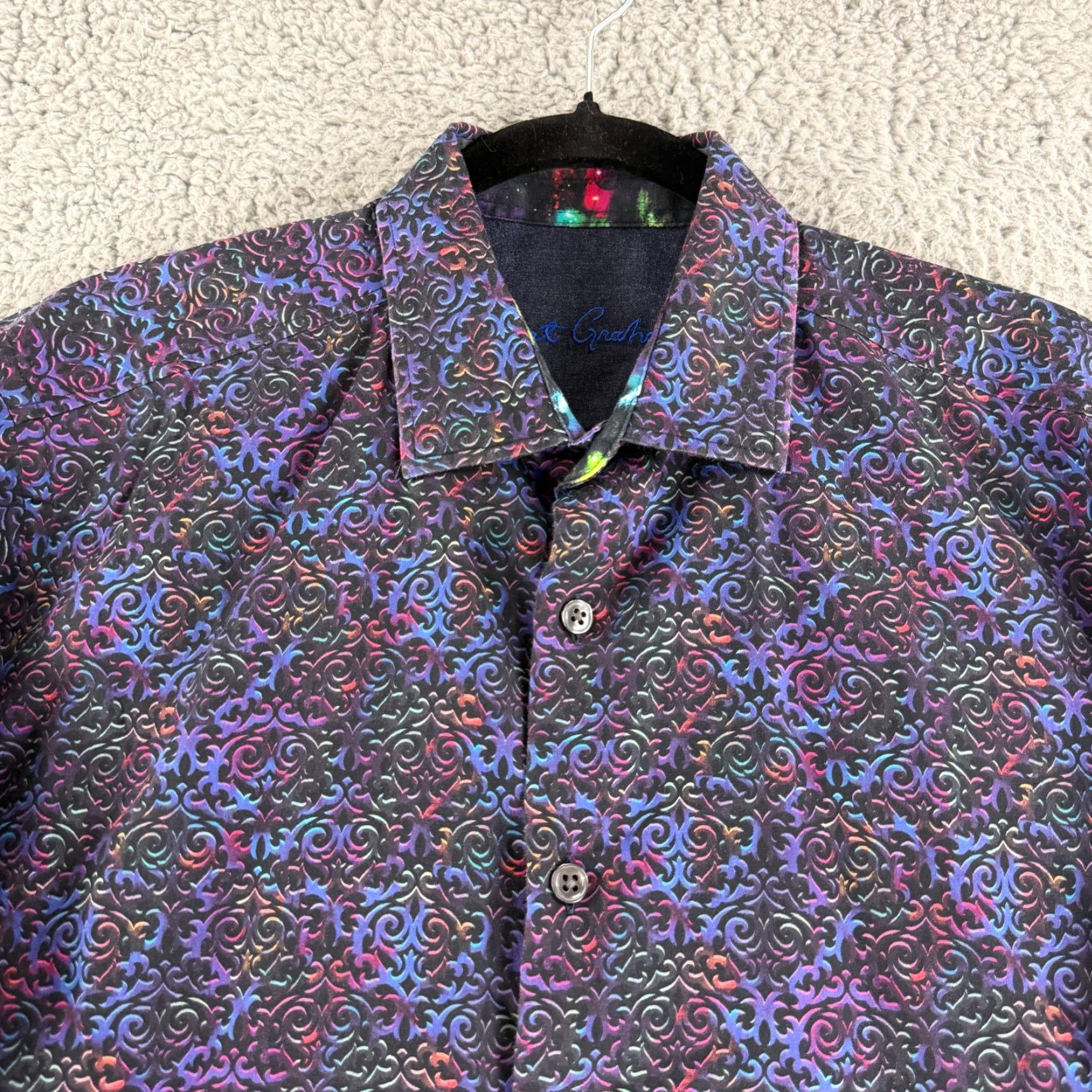 Robert Graham Robert Graham Archetype Button-Up Shirt Mens M Purple Baroque Long Sleeve Size US M / EU 48-50 / 2 - 2 Thumbnail