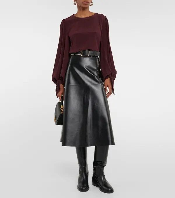 Chloe o1y0825 Silk Blouse in Plum Size M / US 6-8 / IT 42-44 - 4 Thumbnail