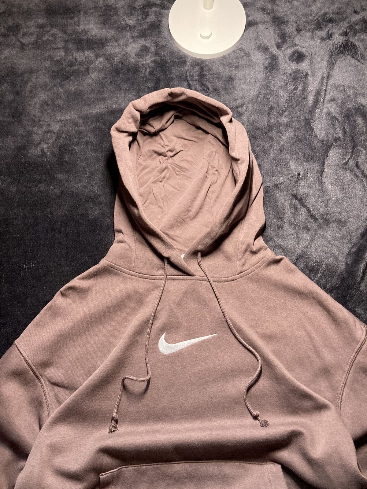 Nike × Vintage ⛩️ Nike Hoodie Center Logo Brown Vintage Y2K Baggy Oversize Size US M / EU 48-50 / 2 - 2 Thumbnail