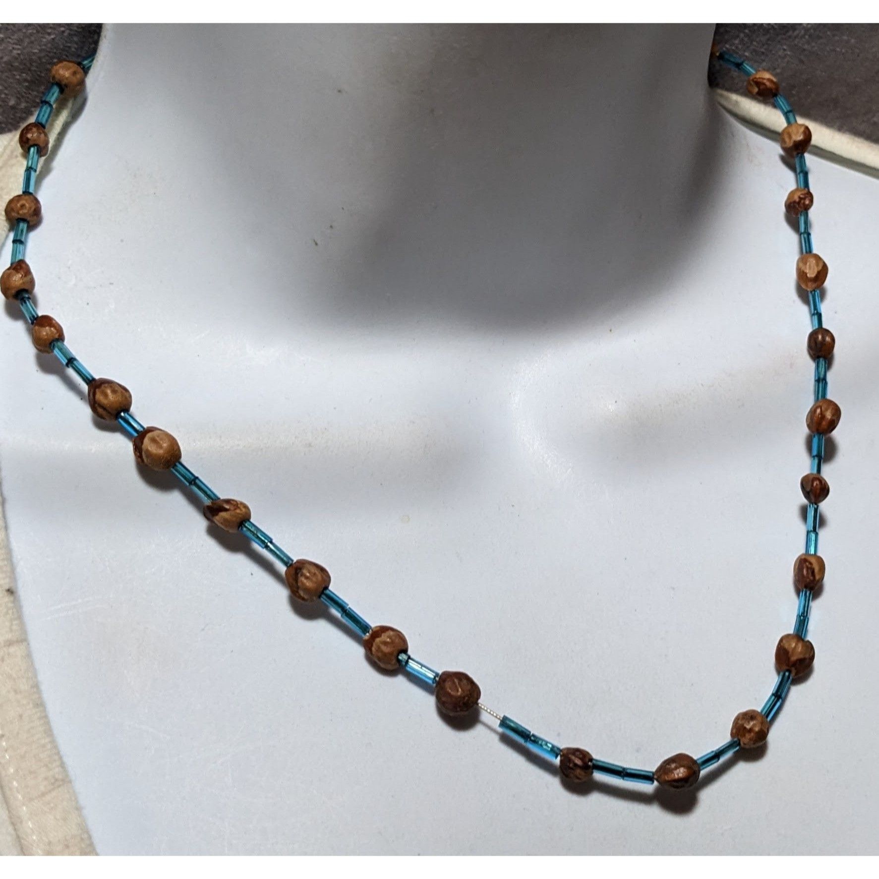 Other Casual Hippie Blue And Brown Seed Beaded Necklace Size ONE SIZE - 6 Thumbnail