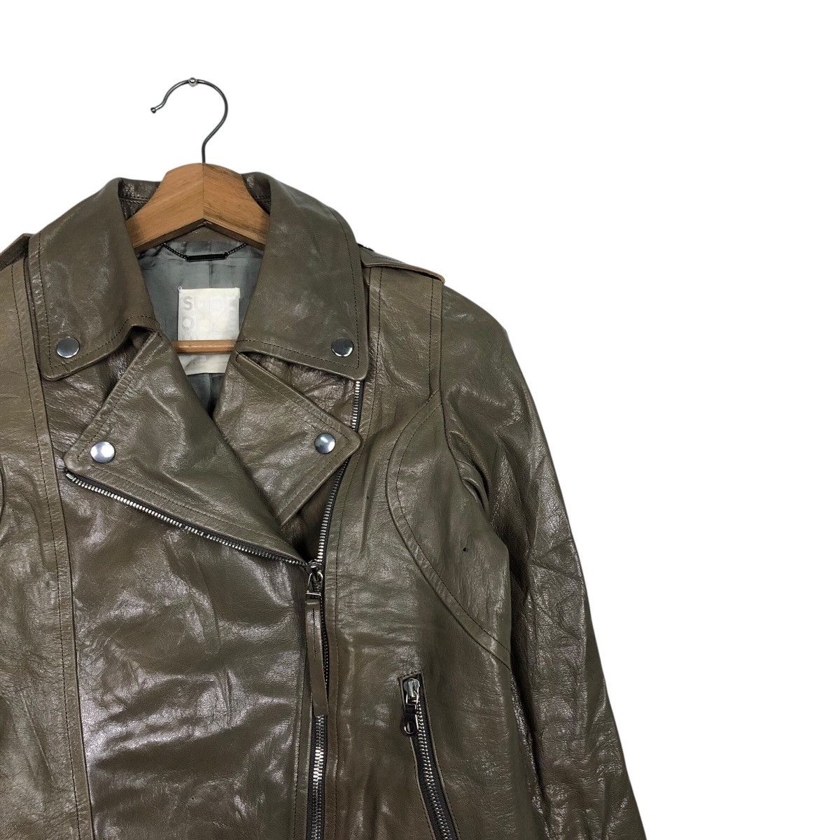 Japanese Brand Leather Jacket Double Collar Support Surface 14th Addiction Size M / US 6-8 / IT 42-44 - 7 Thumbnail