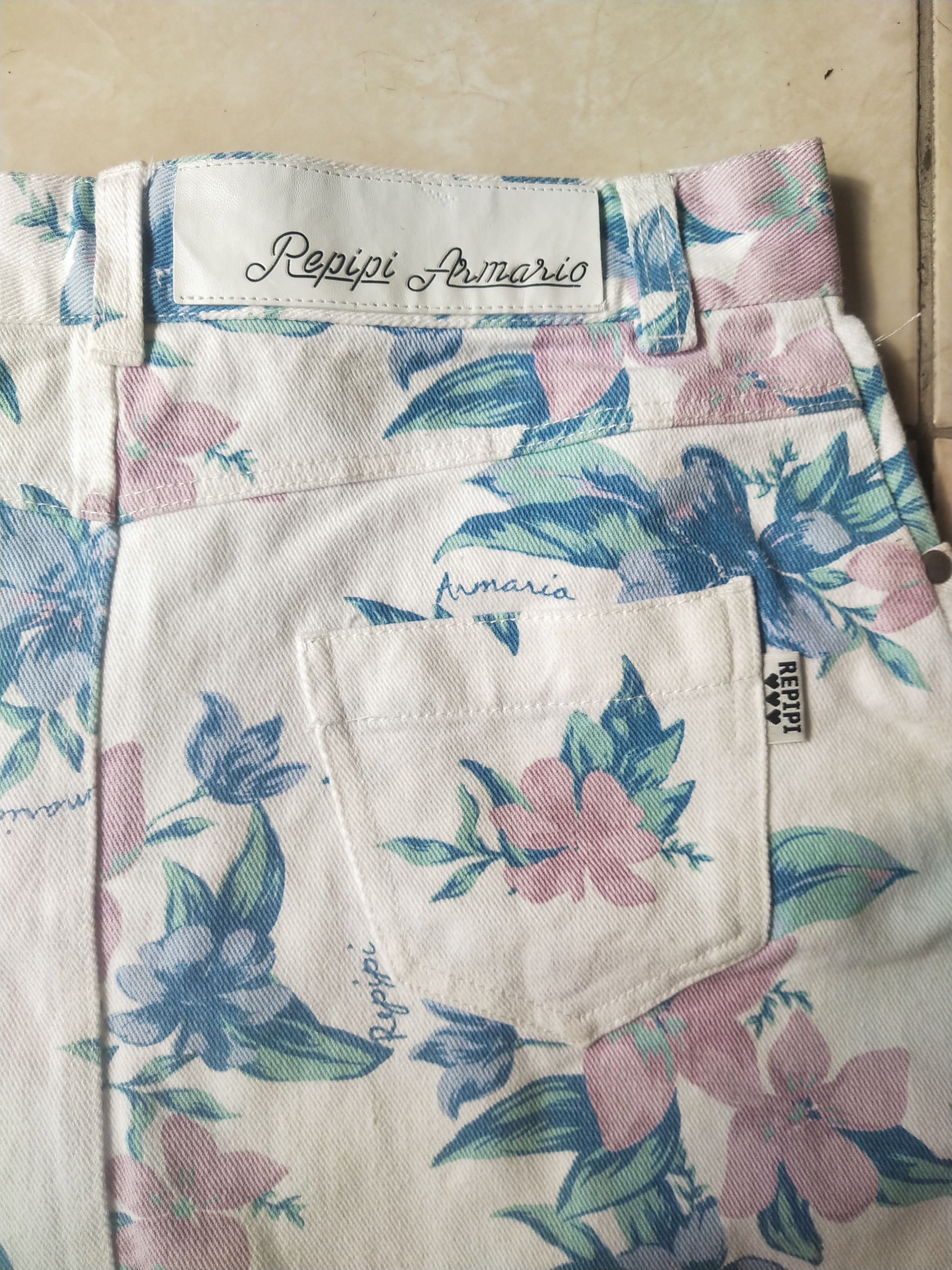 Angel Blue Repipi Armario Floral Print Denim Mini Skirt Y2K/Harajuku Size 29" - 5 Thumbnail