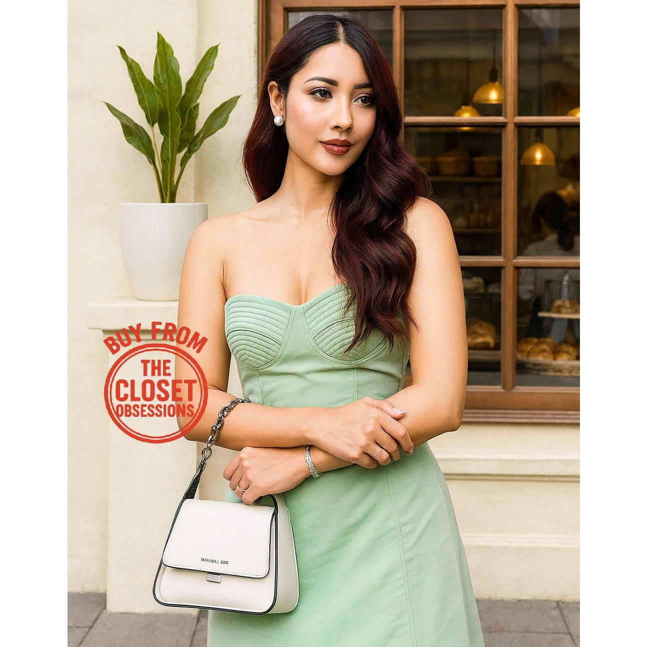 Mango MANGO Strapless Corset A-Line Midi Dress NWT — Green Size M / US 6-8 / IT 42-44 - 5 Thumbnail