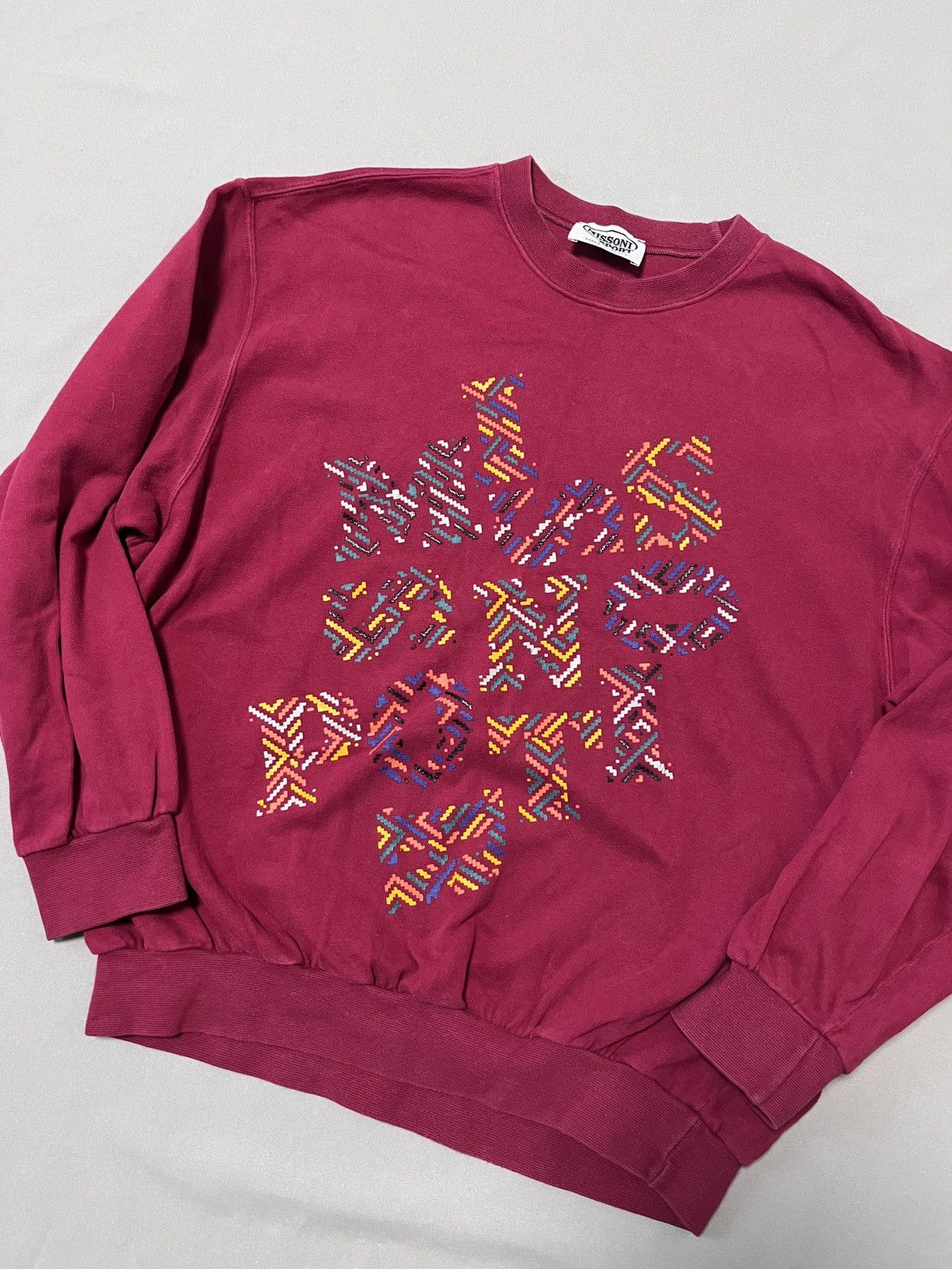 Missoni Missoni Vintage Italy Sport Big Logo Red Sweatshirt Size US M / EU 48-50 / 2 - 2 Thumbnail