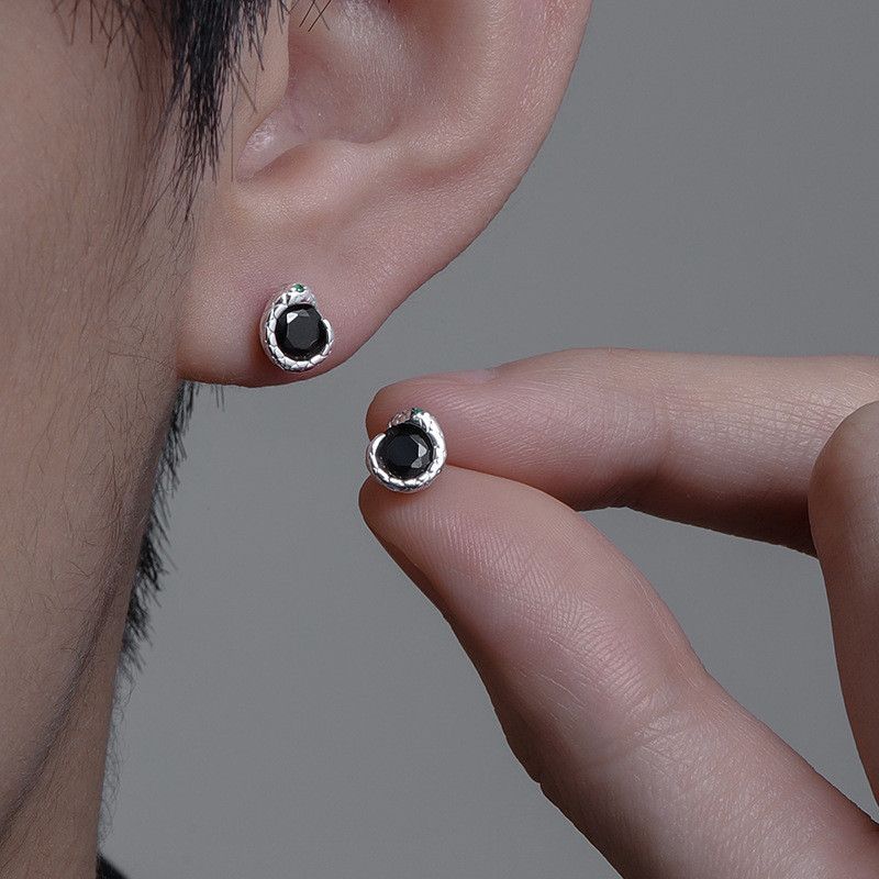 Jewelry Snake Modern Earrings One Pairs Chrome Jewelry Size ONE SIZE - 1 Thumbnail