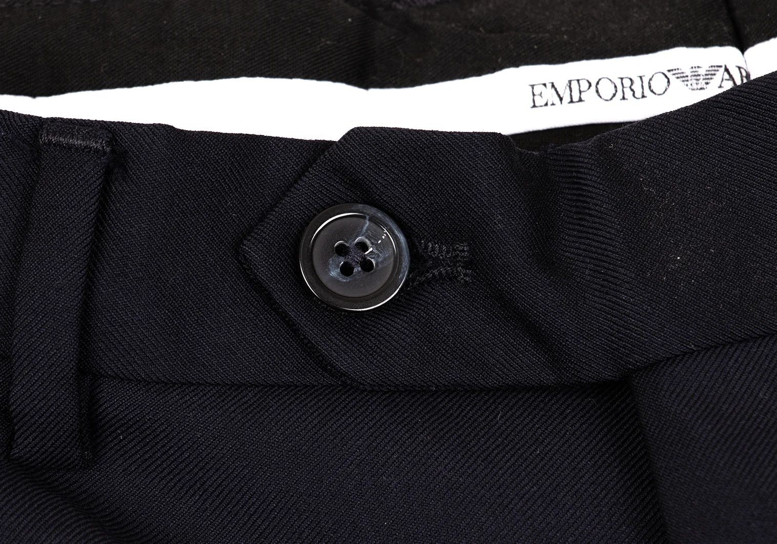 Emporio Armani Glossy Wool Tapered Slacks in Navy Size 46 Size US 30 / EU 46 - 3 Thumbnail