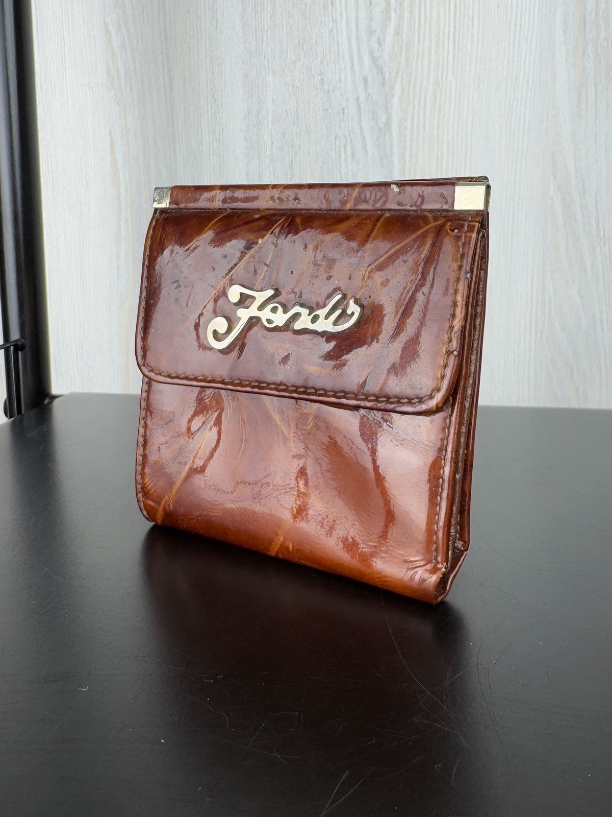 Fendi vintage small brown wallet