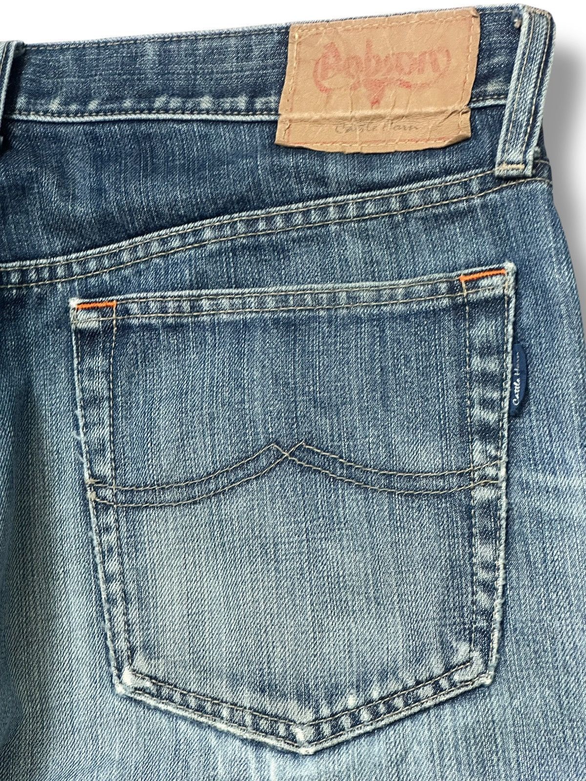 Vintage Cattle Horn Vintage Distressed Blue Denim Jeans Faded Wash Size US 33 - 8 Thumbnail
