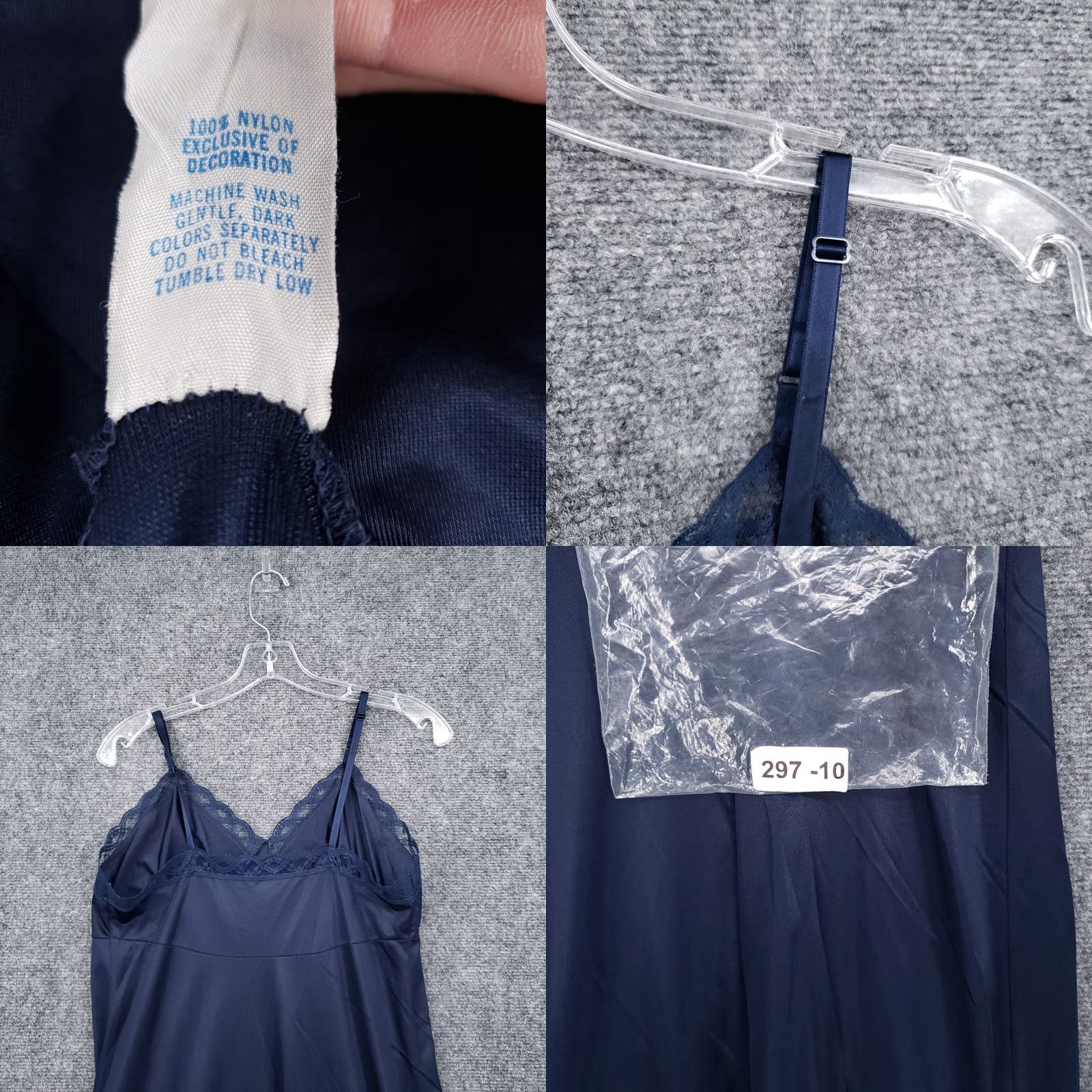 Vintage VINTAGE Deena Dress Women M Blue Mini Slip Satin V-Neck A-Line Dress Size M / US 6-8 / IT 42-44 - 8 Thumbnail
