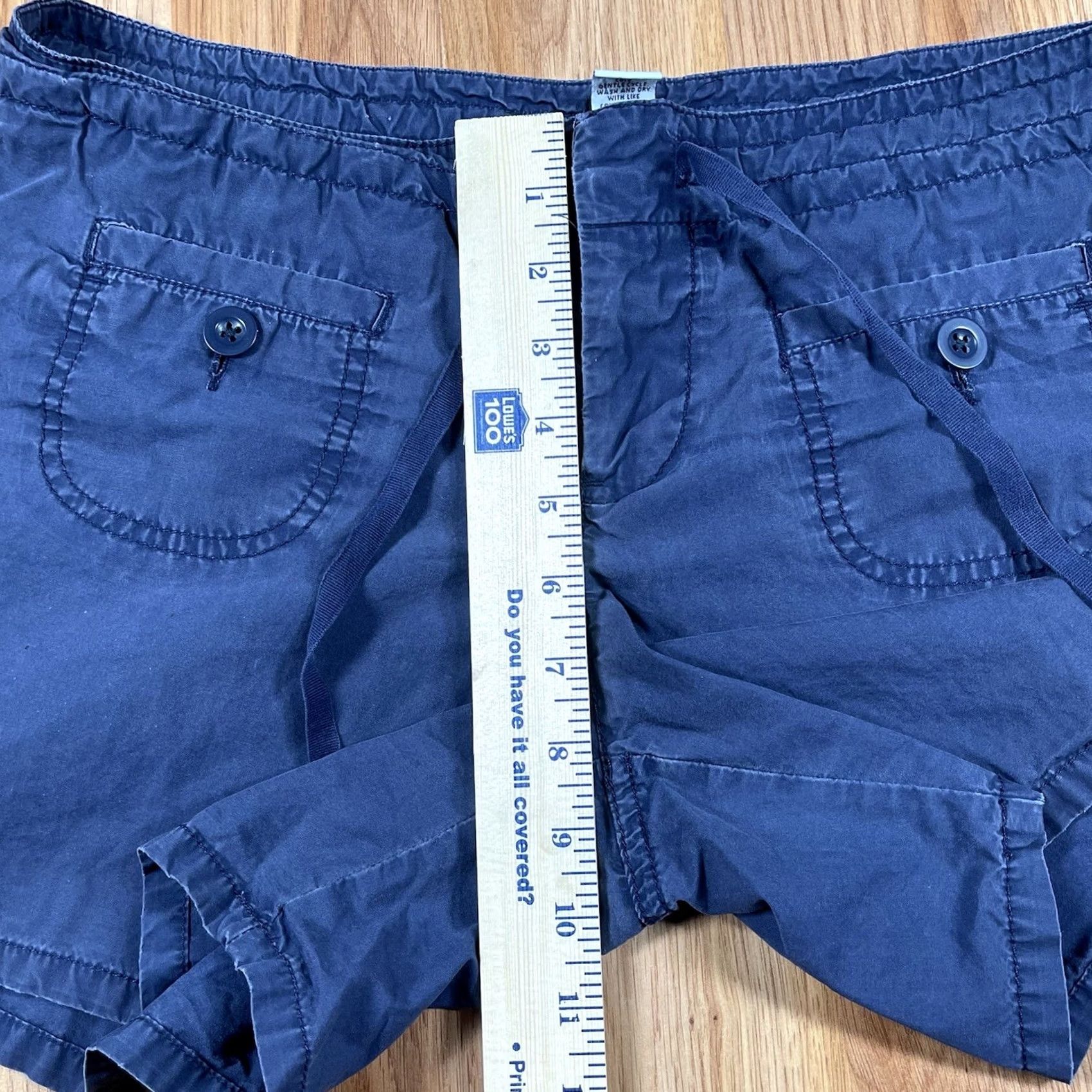 Gap Gap Shorts Womens Size 6 Navy Blue Chino Khaki 100% Cotton Flat Front Pockets Size 28" / US 6 / IT 42 - 5 Thumbnail
