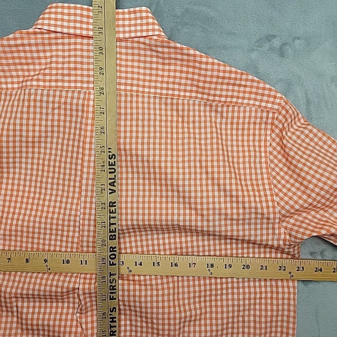 Vintage VINTAGE L.L. Bean Shirt Mens M Orange Gingham Plaid 100% Cotton Traditional Button-Up Casual Men Size US M / EU 48-50 / 2 - 6 Thumbnail