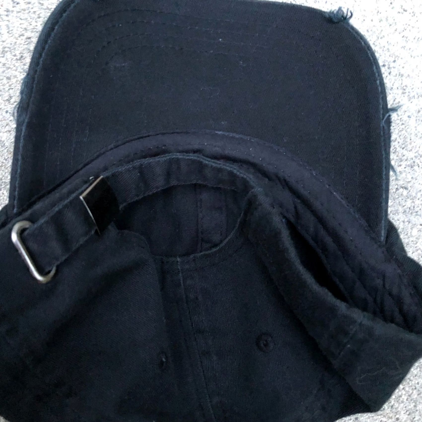 Forever 21 FOREVER 21 MEN Distressed Ripped Hat One Size Black Adjustable Cap Baseball Cap Mens Cap Size ONE SIZE - 3 Thumbnail