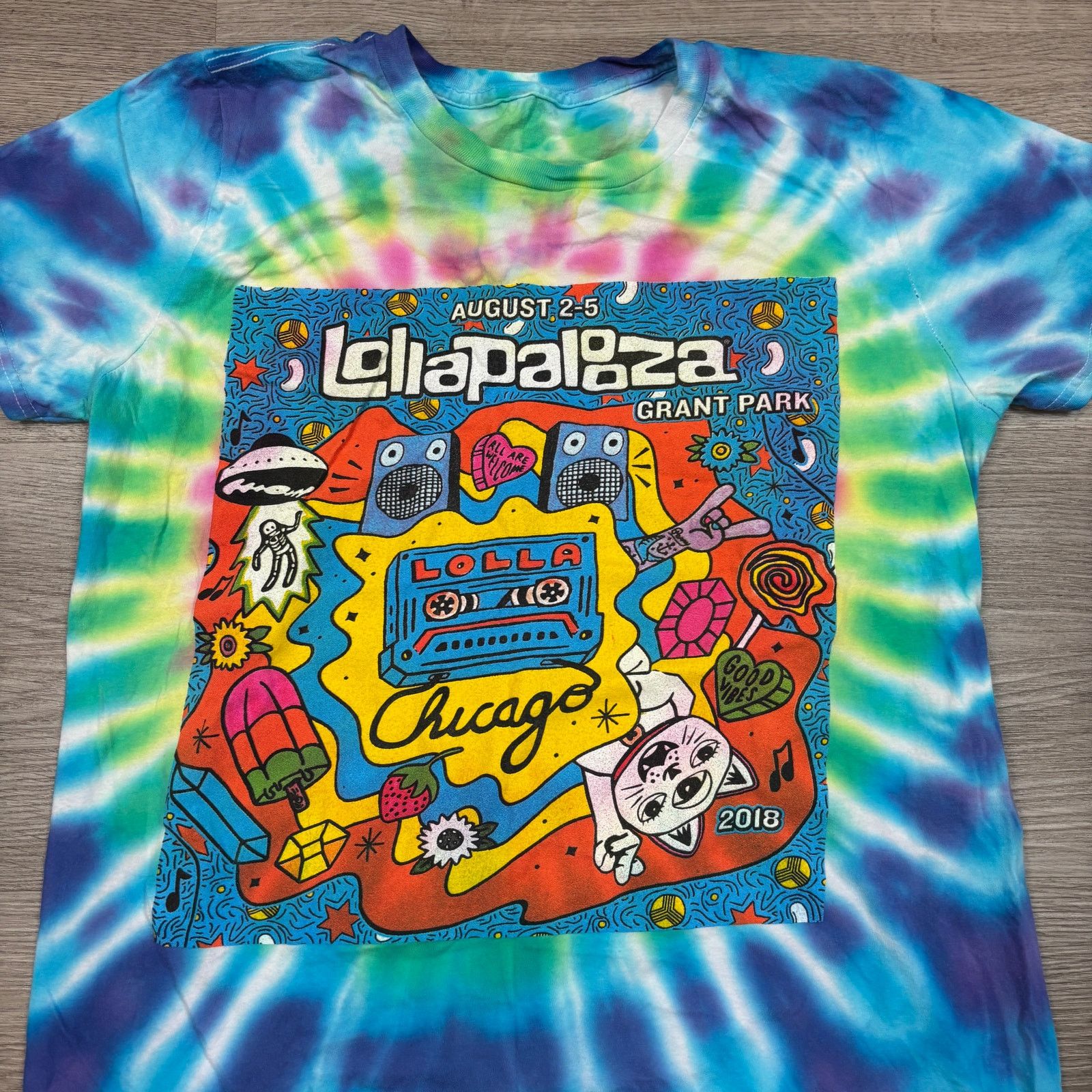 Band Tees Lollapolooza Chicago 2018 Tie Dye Shirt Medium Travis Scott Size US M / EU 48-50 / 2 - 2 Thumbnail