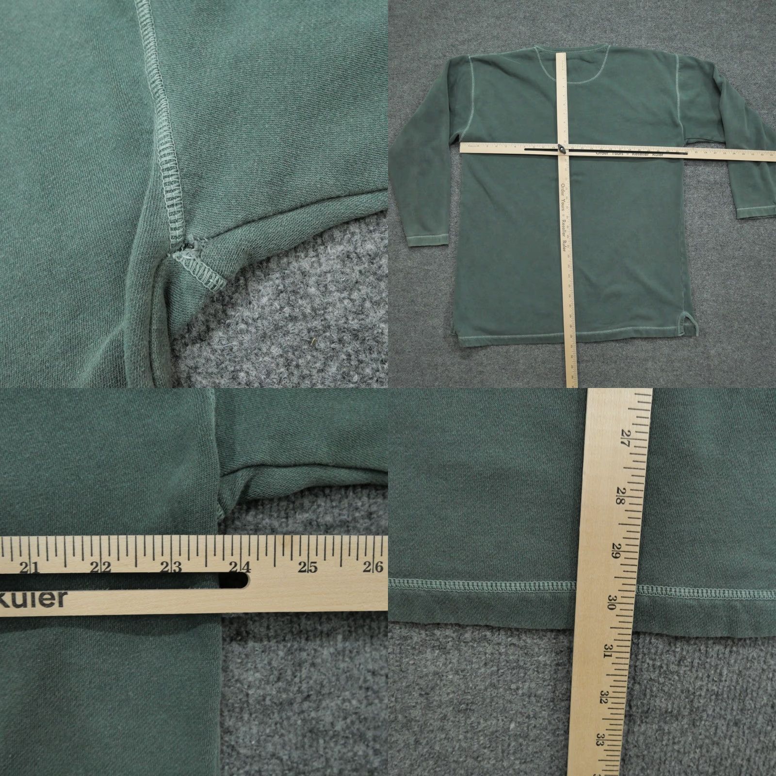 Abercrombie & Fitch VINTAGE Abercrombie & Fitch Sweatshirt Adult Large Green Faded Henley Distressed 90s Mens Size US L / EU 52-54 / 3 - 9 Thumbnail