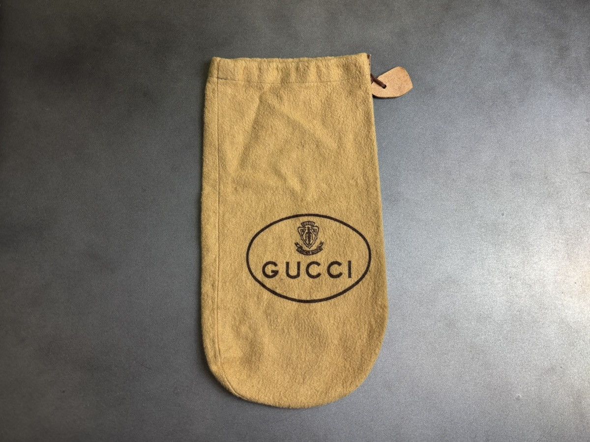 Gucci × Vintage 1970s Gucci Dust Bag 70s Vintage Gucci Bag Shoe Felt Soft Size ONE SIZE - 9 Thumbnail