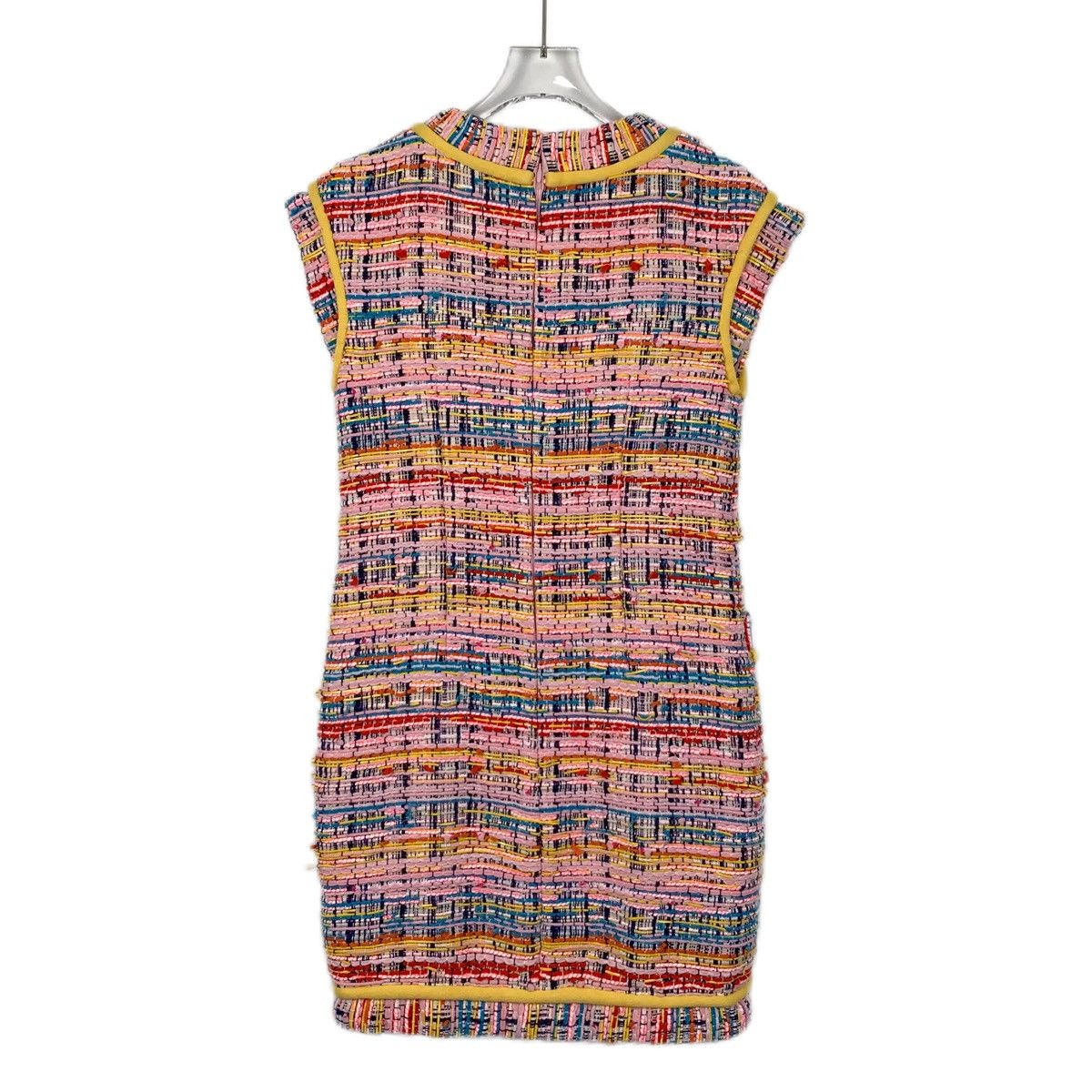 Chanel Chanel Pink Rainbow Woven Tweed Dress Set K26WX Size XXS / US 00 / IT 34 - 6 Thumbnail