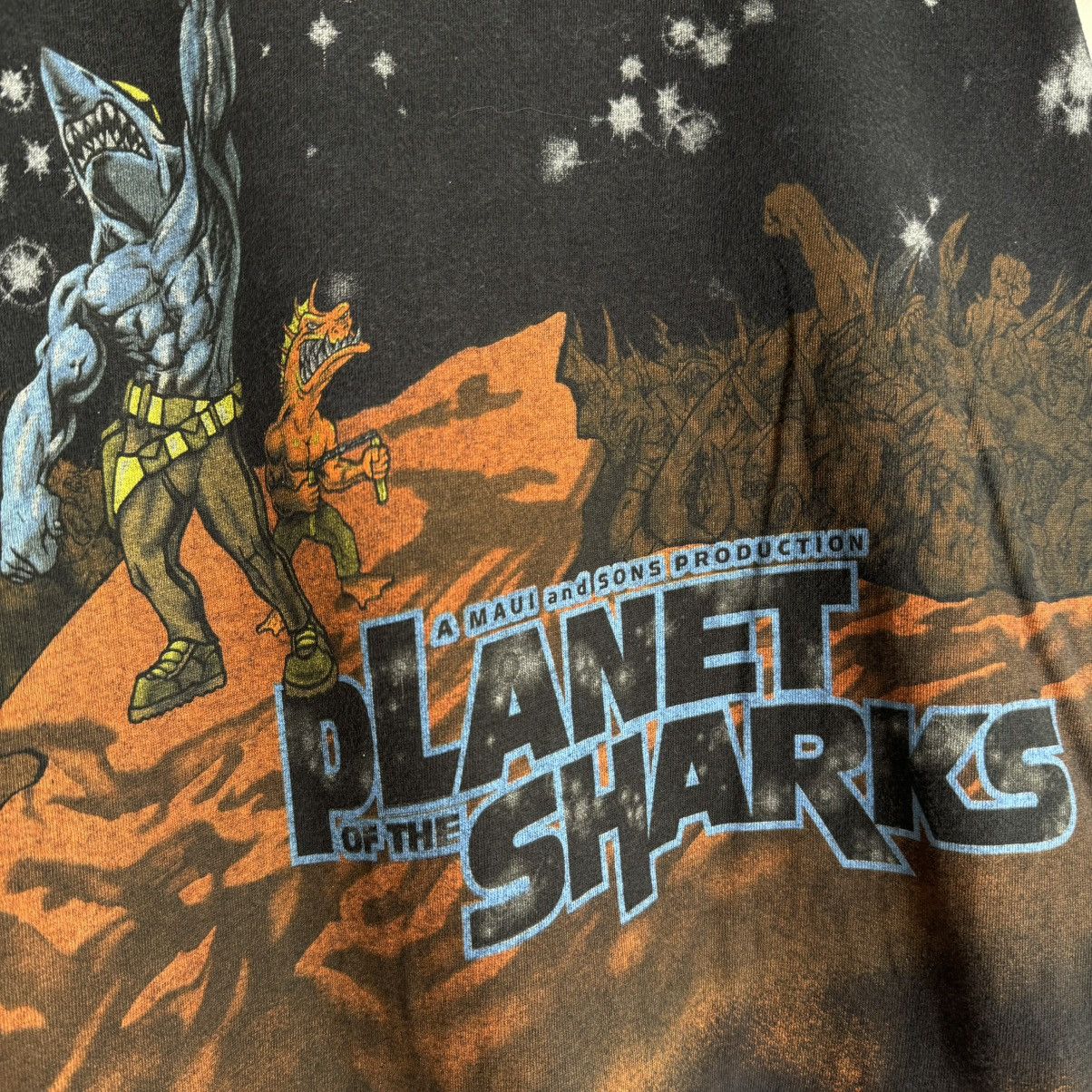 Maui and Sons Vintage 80s/90s Maui And Sons Planet Sharks All Over T Shirt Size US M / EU 48-50 / 2 - 4 Thumbnail