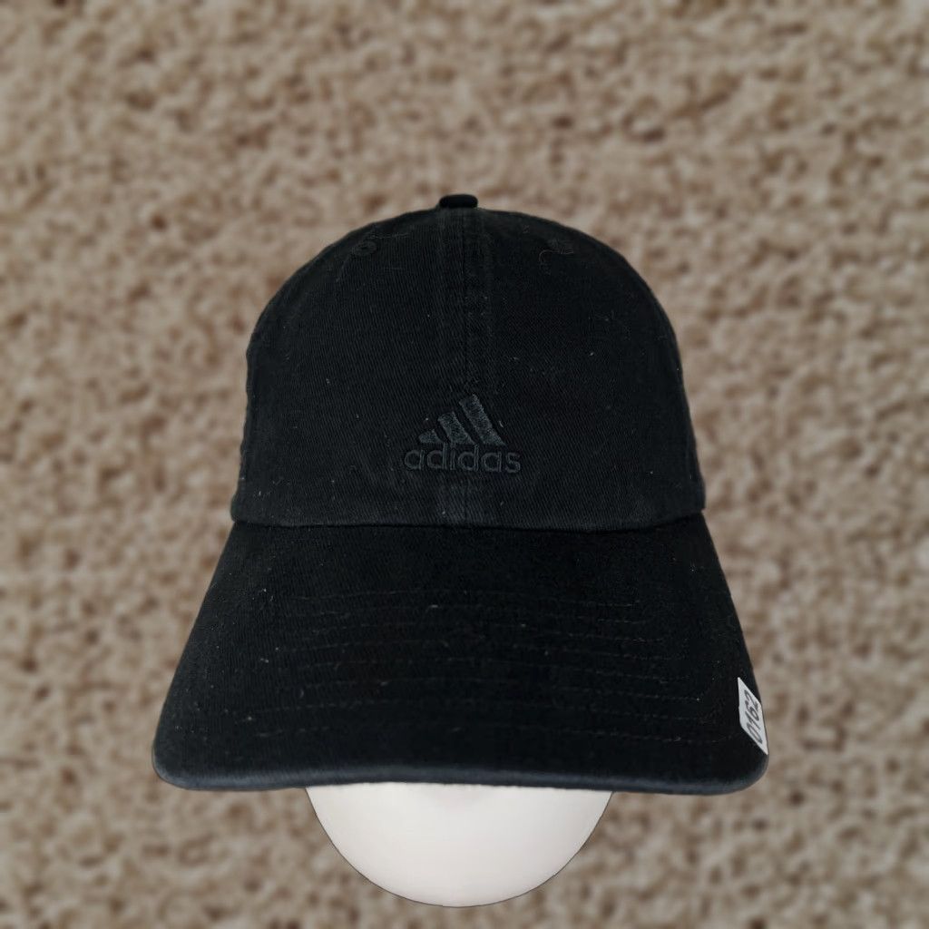 Adidas Adidas Hat Cap Strap Back Adult One Size Black Logo 100% Cotton Aeroready Twill Size ONE SIZE - 1 Thumbnail