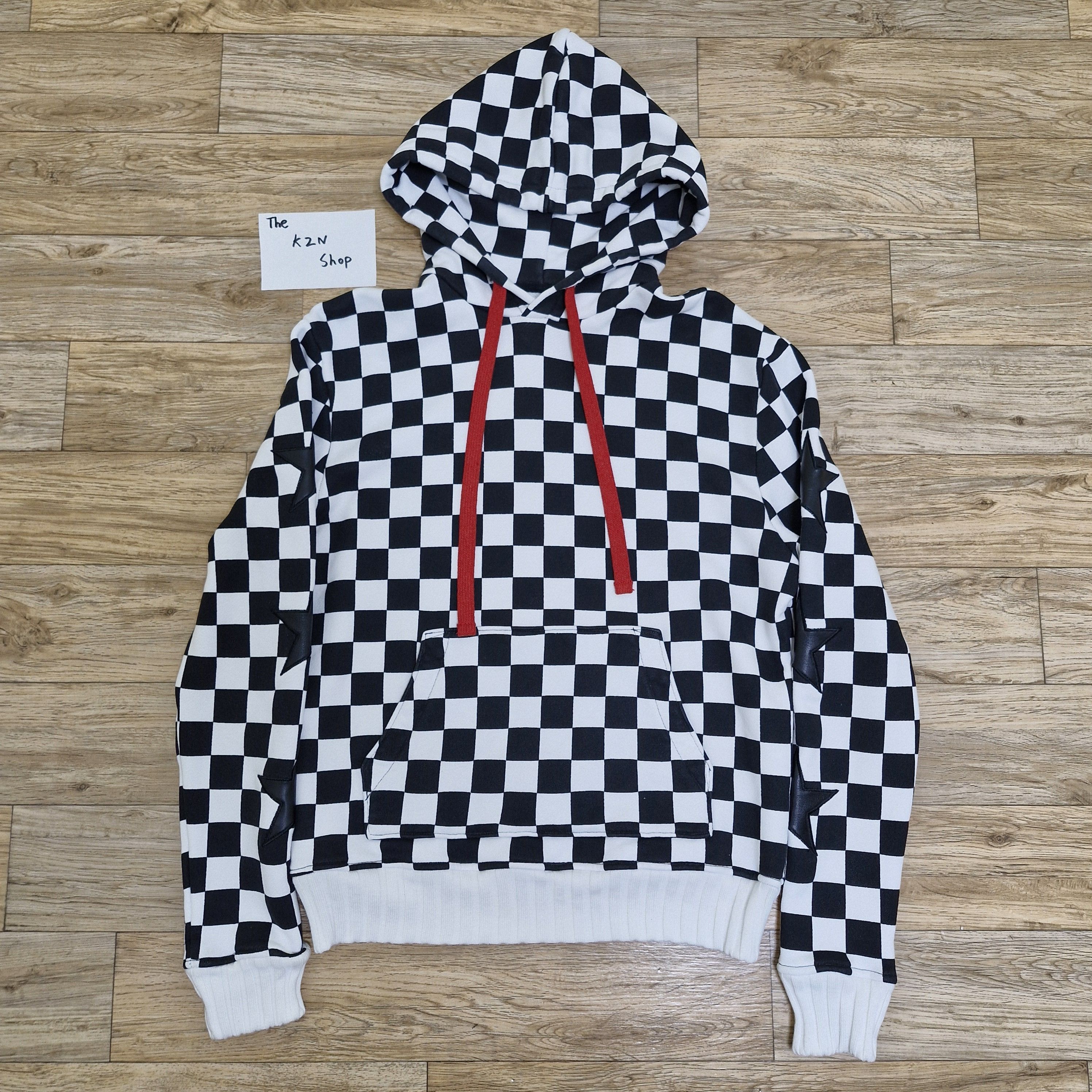 Amiri AMIRI Checkerboard Hoodie w/ Star Patches Size US XS / EU 42 / 0 - 1 Thumbnail