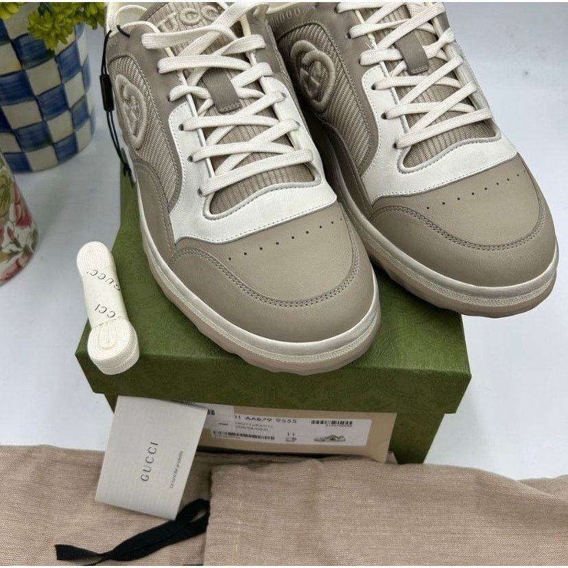 Gucci Gucci Mac 80 low top leather sneakers size 11 fits 11.5 US Size US 11.5 / EU 44-45 - 13 Thumbnail
