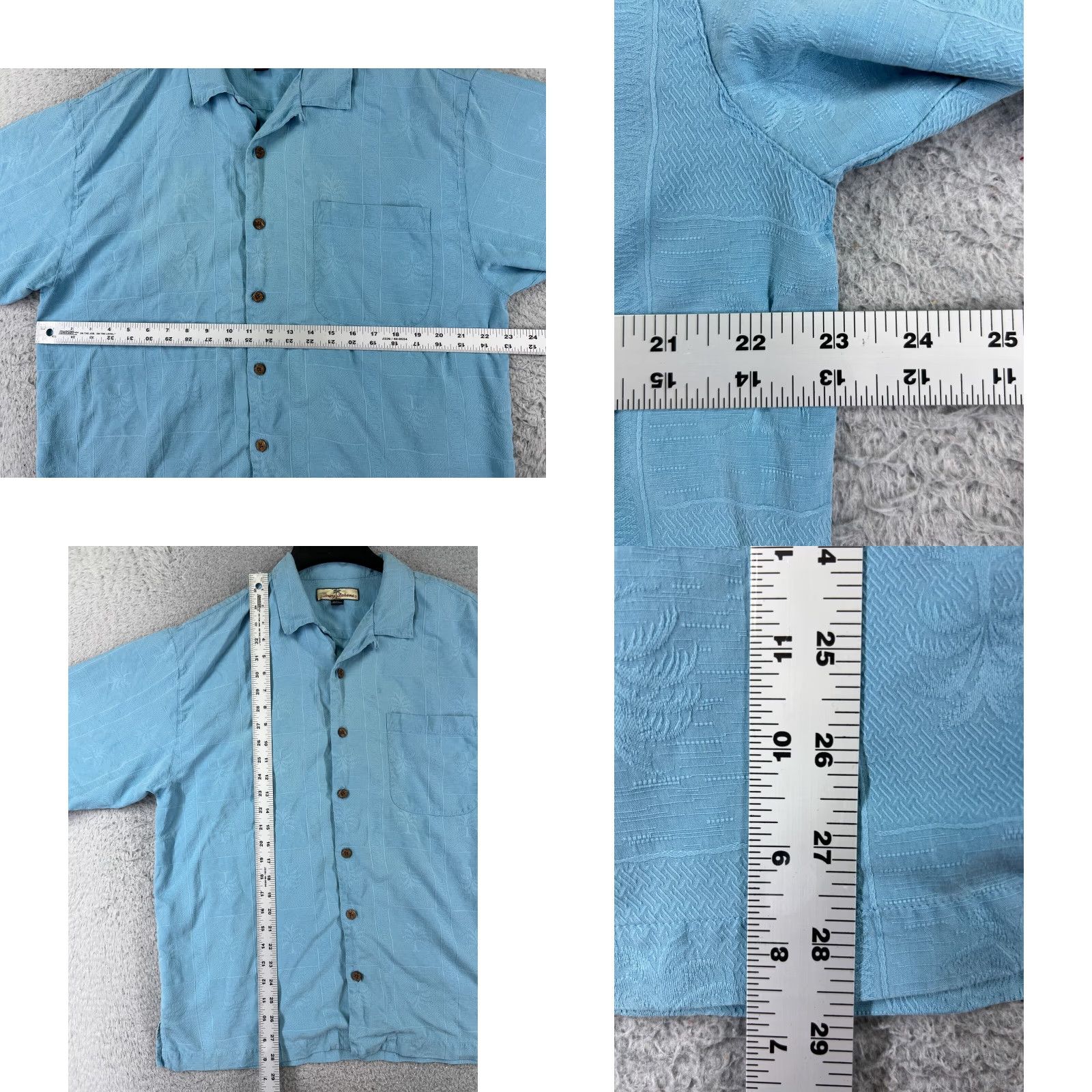 Tommy Bahama Tommy Bahama Shirt Geometric Palm Tree Pattern Men Large Blue 100% Silk READ Size US L / EU 52-54 / 3 - 8 Thumbnail