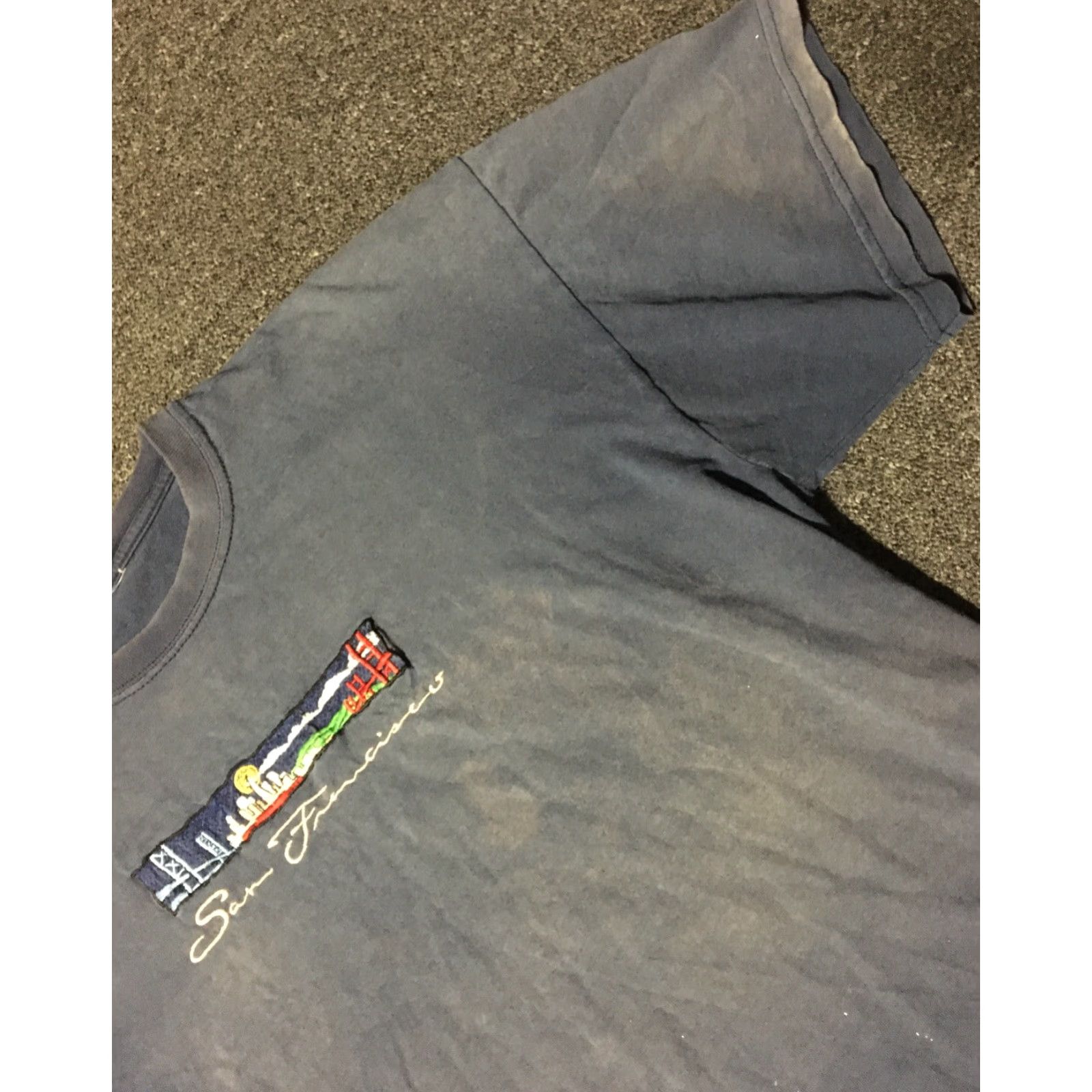 Vintage VINTAGE San Francisco Shirt M L Blue Distressed Paint Thrashed Grunge Punk 90s 80s Music Festival USA Western Rockabilly Me n George Strait Classic Size US L / EU 52-54 / 3 - 4 Thumbnail