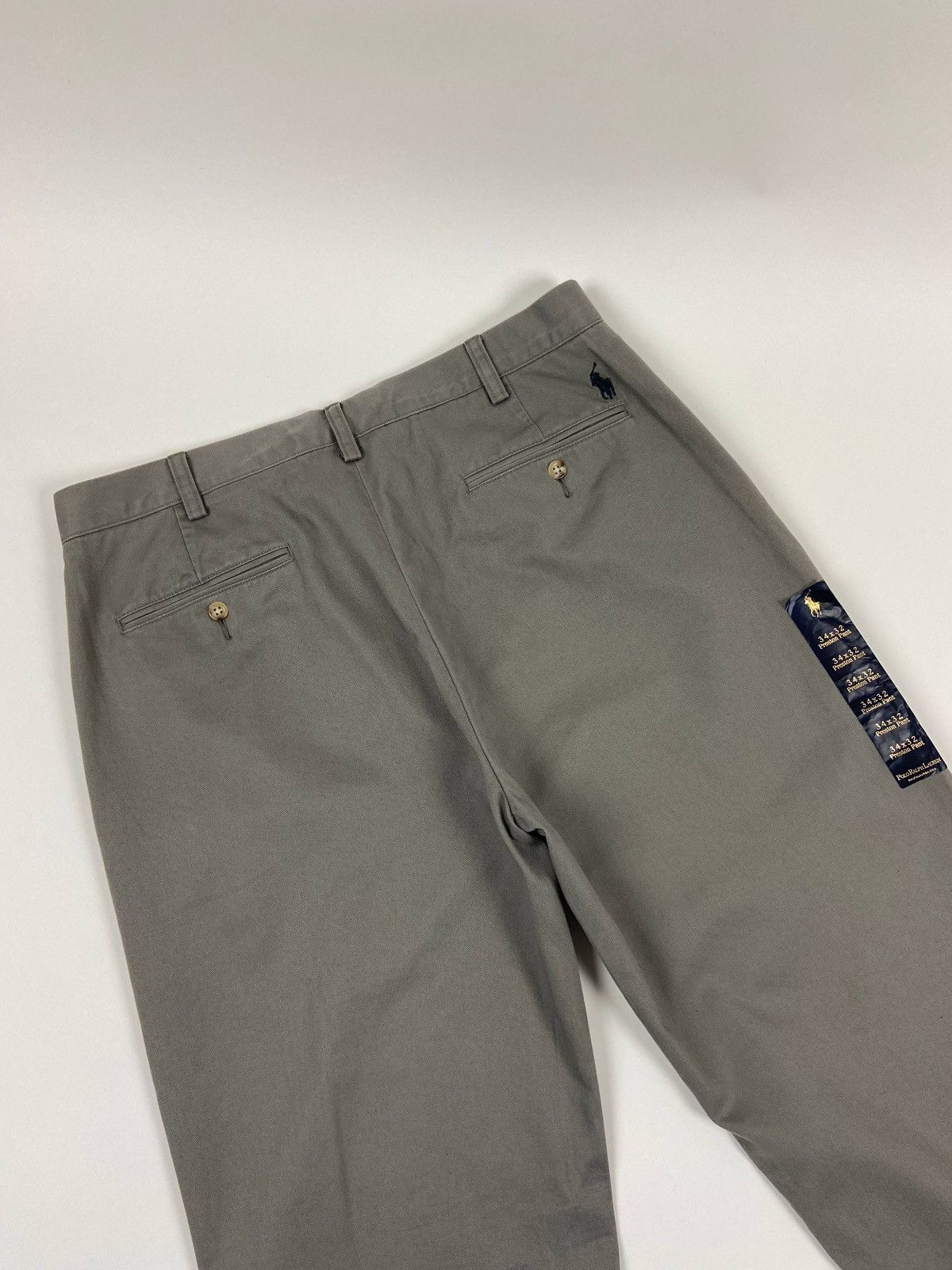 Polo Ralph Lauren Vintage Preston Pant Grey ChinoTrousers Cotton Classic Pants Size US 34 / EU 50 - 4 Thumbnail