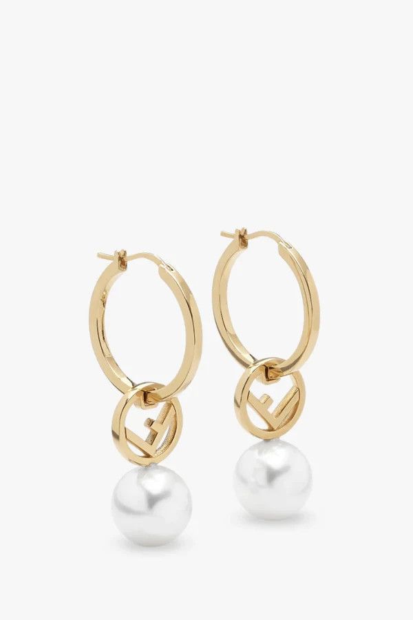 Fendi o1s1wg110226 Size : OS / Earrings in Gold/White Size ONE SIZE - 1 Thumbnail