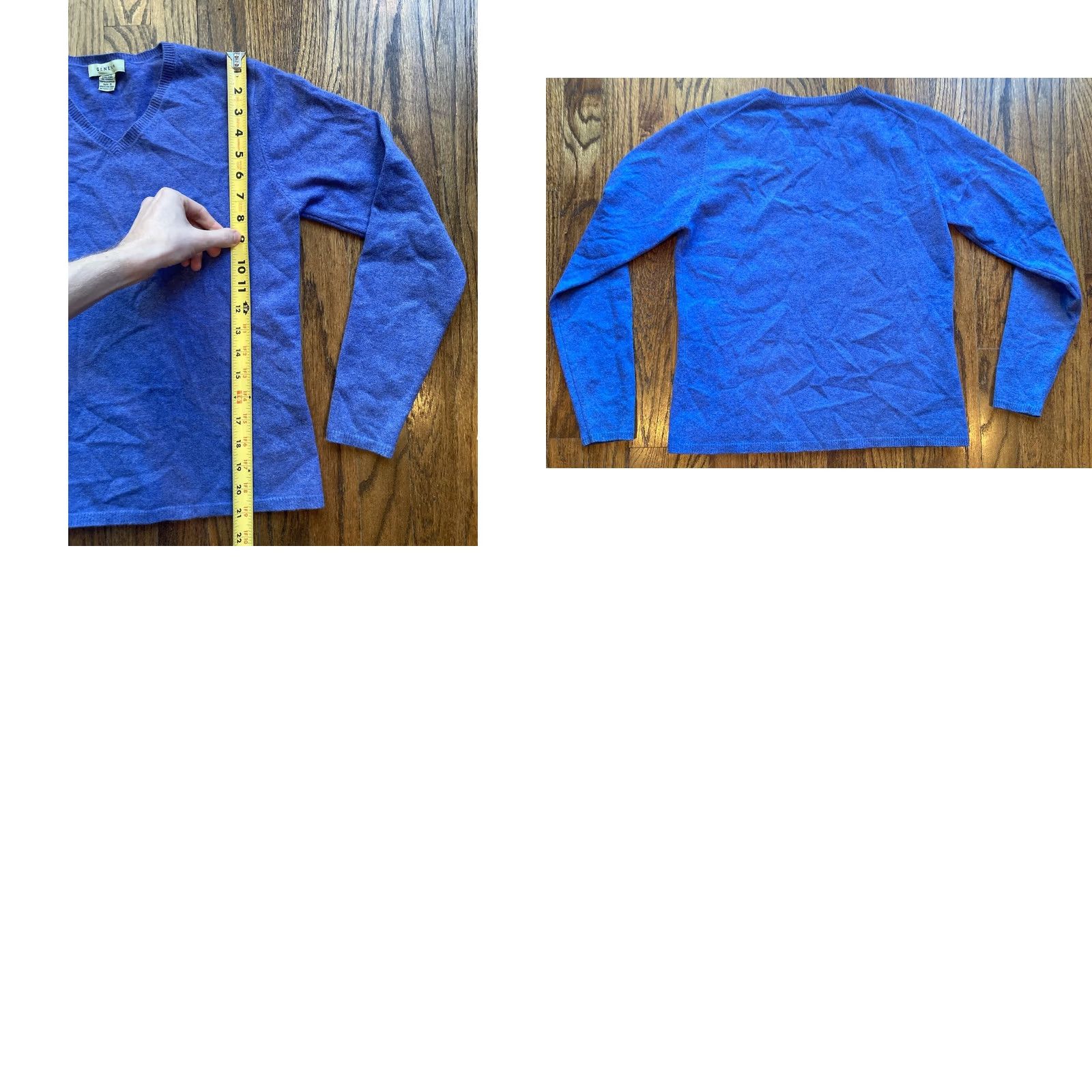 Vintage VINTAGE Geneva Pullover Sweater Womens Size Small V Neck Blue 100% Cashmere Size S / US 4 / IT 40 - 8 Thumbnail