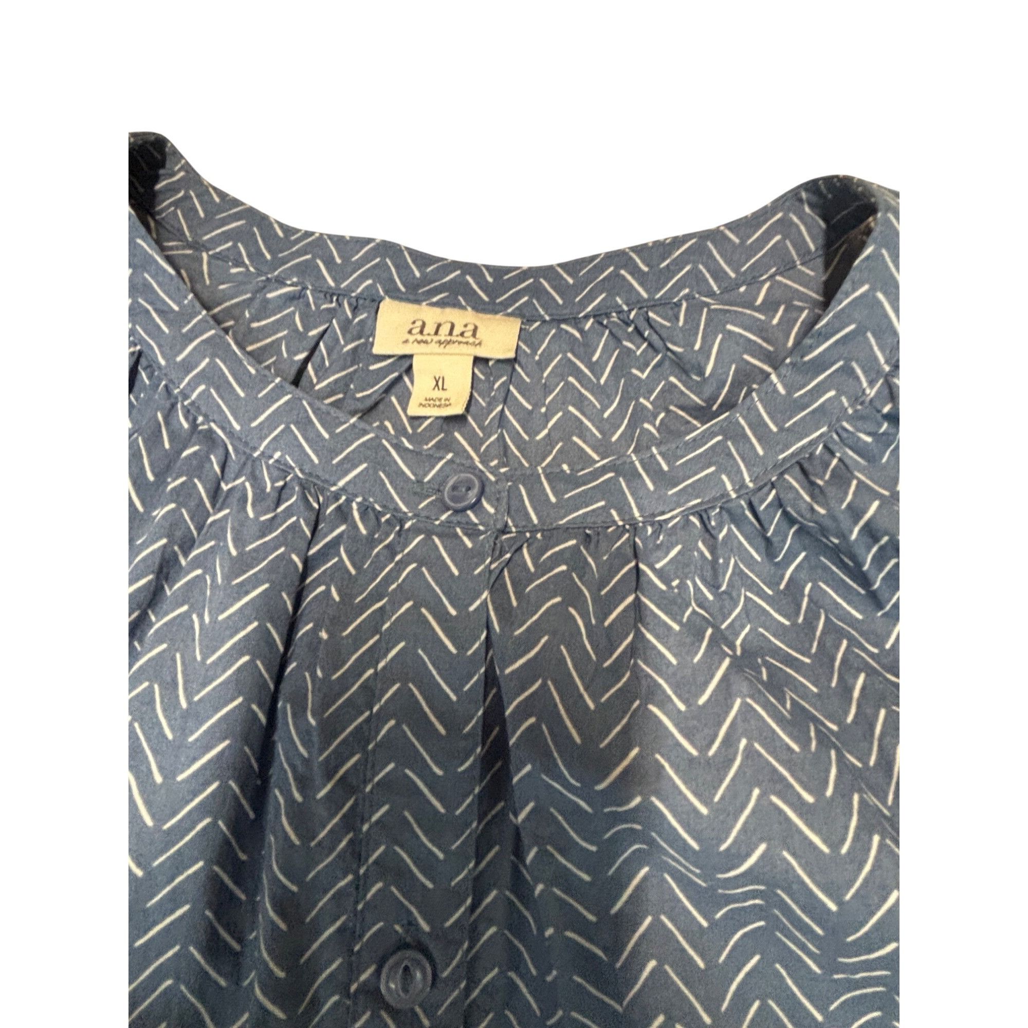 Other a.n.a. women’s Button Down Plead Scoop Neckline Printed Wove Size XL / US 12-14 / IT 48-50 - 10 Thumbnail