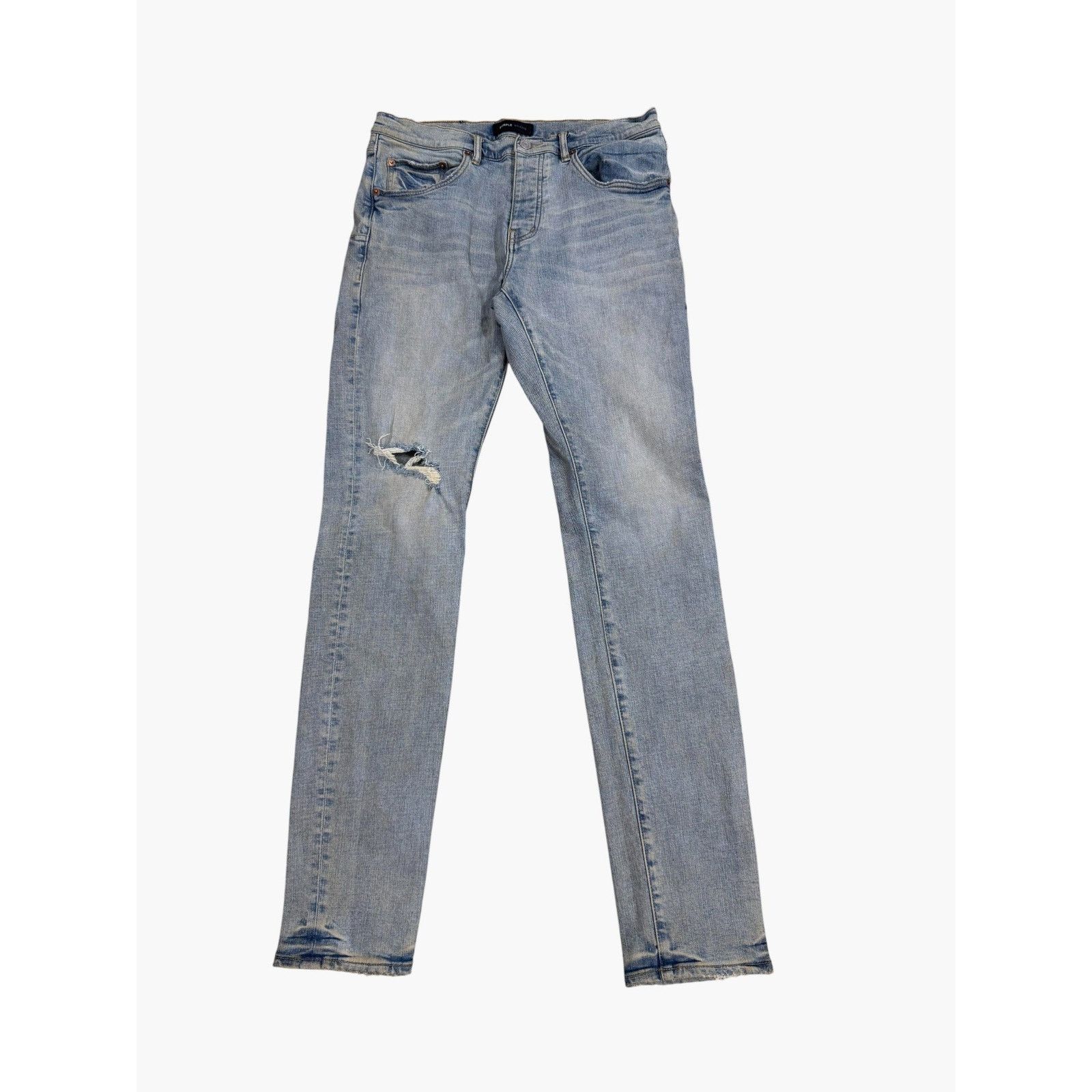 Purple Brand Purple Brand Light Wash Rip Jeans Size US 32 / EU 48 - 1 Thumbnail