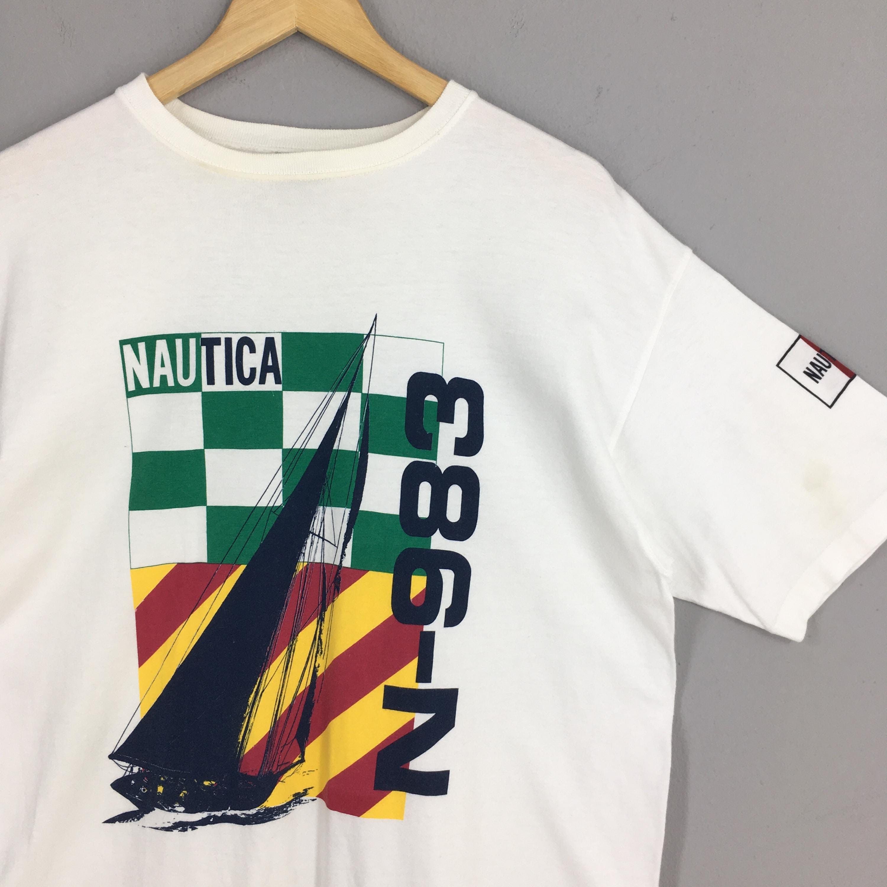 Nautica Vintage Nautica Sailing Gear White Tshirt Medium Size US M / EU 48-50 / 2 - 2 Thumbnail