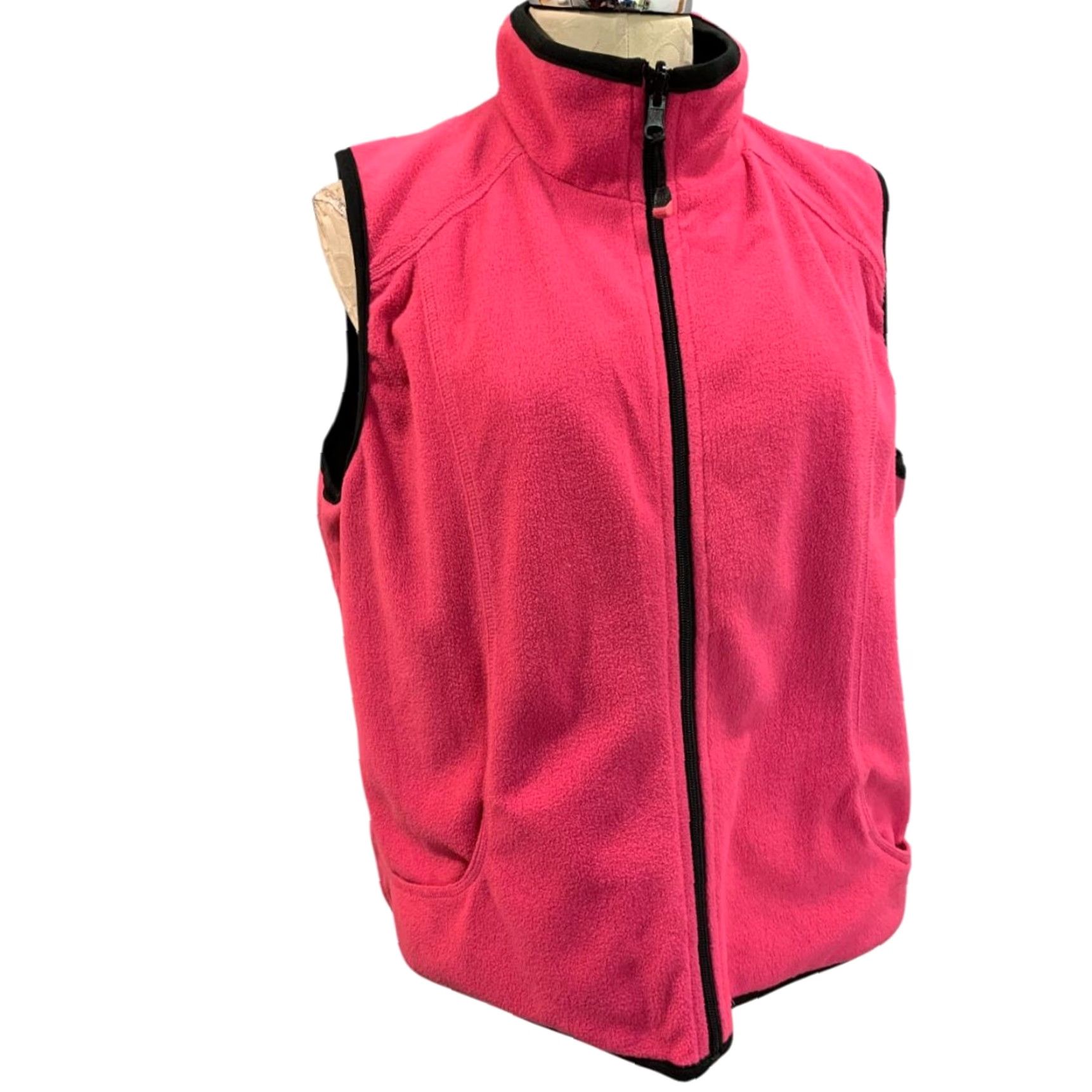Oleg Cassini Oleg Cassini Sport Womens Reversible Fleece Pink Vest Full Zip Size XL Size XL / US 12-14 / IT 48-50 - 2 Thumbnail