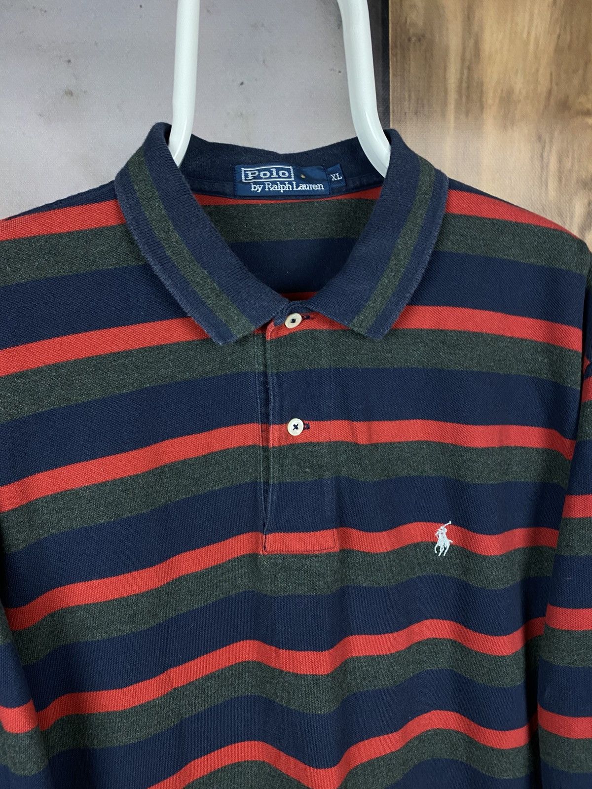 Polo Ralph Lauren 🎠Vintage 90s Polo Swetshirt Polo Ralph Lauren Striped Pony🎠 Size US XL / EU 56 / 4 - 2 Thumbnail