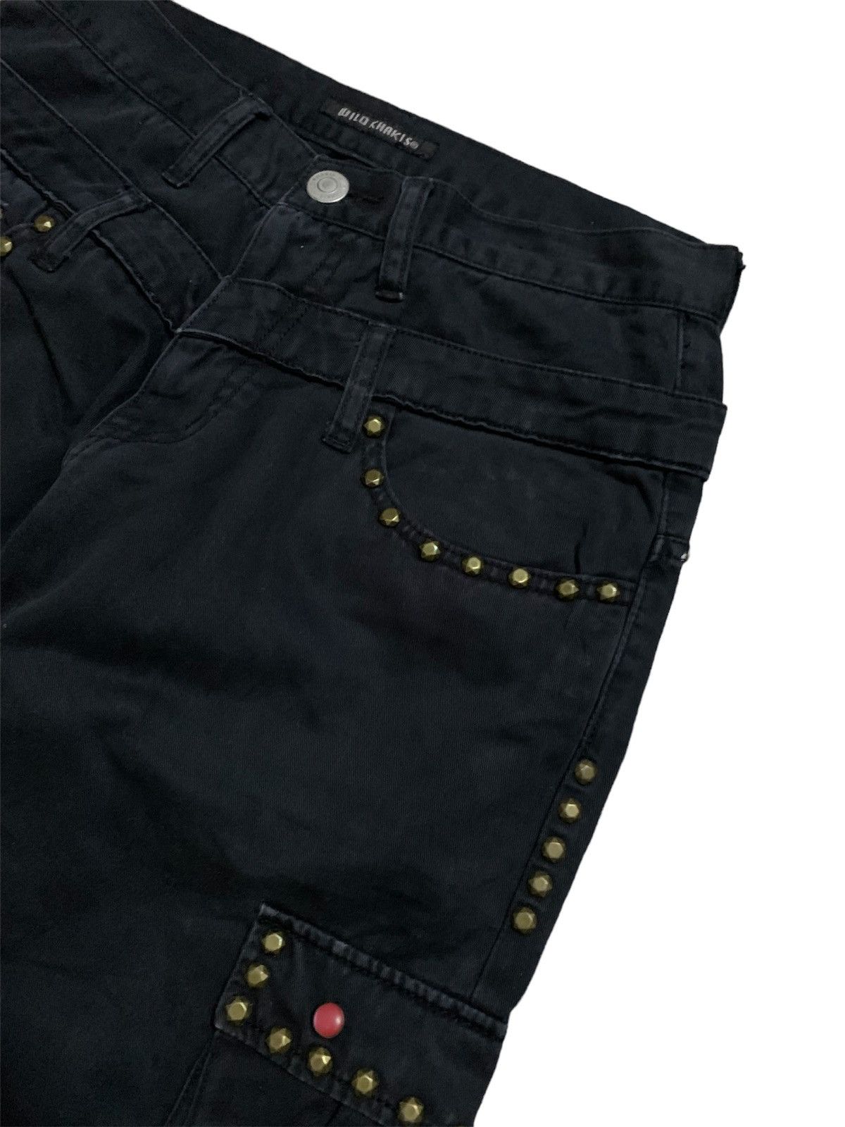 Hysteric Glamour Vtg Japanese Wild Khakis Studs Double Waist Cargo Pant Size US 28 / EU 44 - 5 Thumbnail