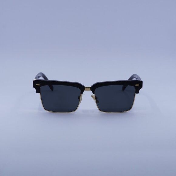 Miu Miu Miu Miu MU10ZS 1AB5S0 Sunglasses Black\Gold Browline Frame Size ONE SIZE - 2 Thumbnail