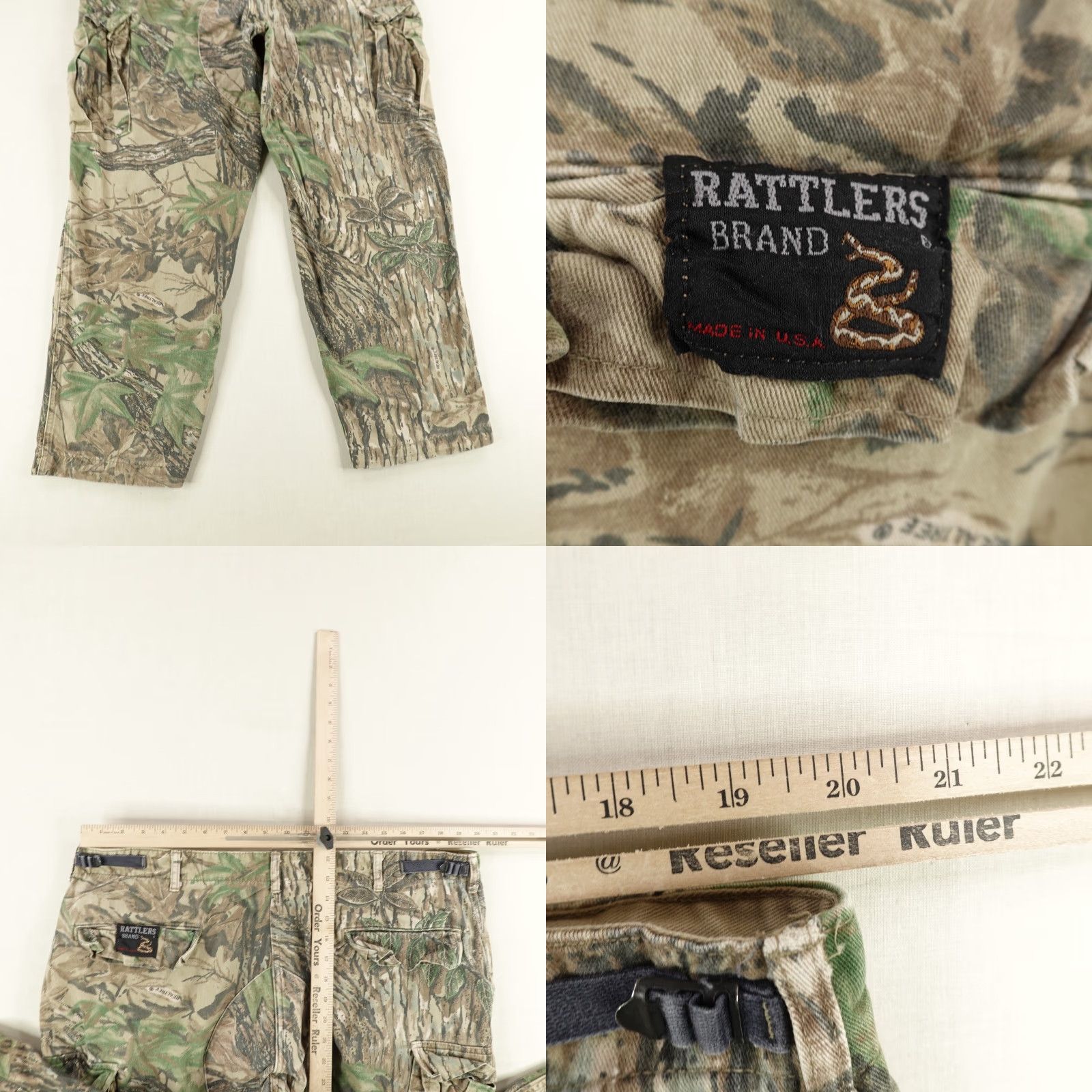 Realtree VINTAGE Rattlers Brand Cargo Pants Mens XL Green Camouflage Realtree Hunting USA Size US 36 / EU 52 - 8 Thumbnail