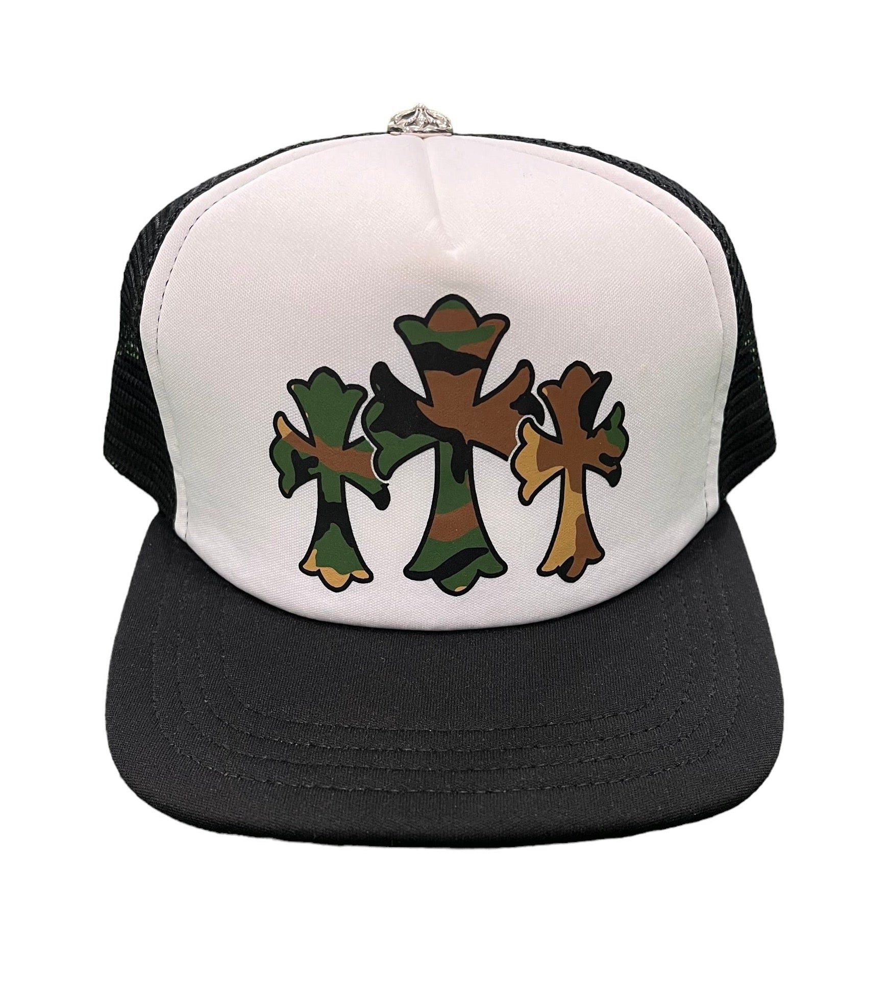 Chrome Hearts Chrome Hearts King Taco Camo Cross Trucker Hat Black