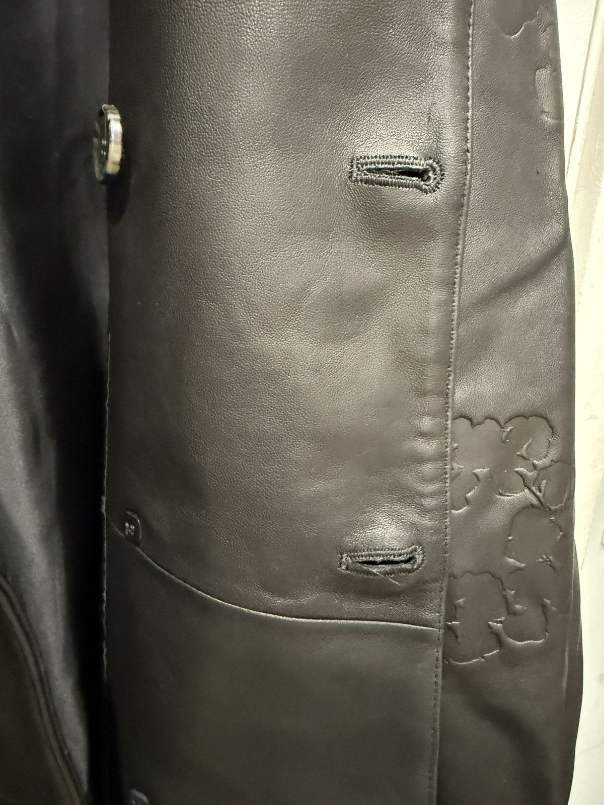 DENIM TEARS Denim Tears Oakland Wreath Winter Leather Coat Size US S / EU 44-46 / 1 - 10 Thumbnail