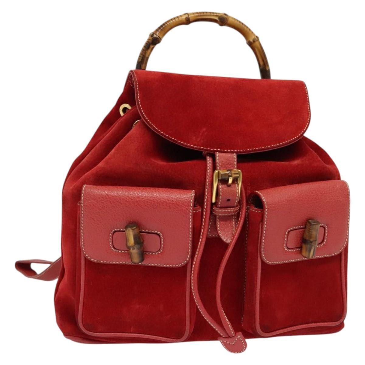 Gucci Gucci Bamboo Tassel Backpack Suede Size ONE SIZE - 1 Thumbnail
