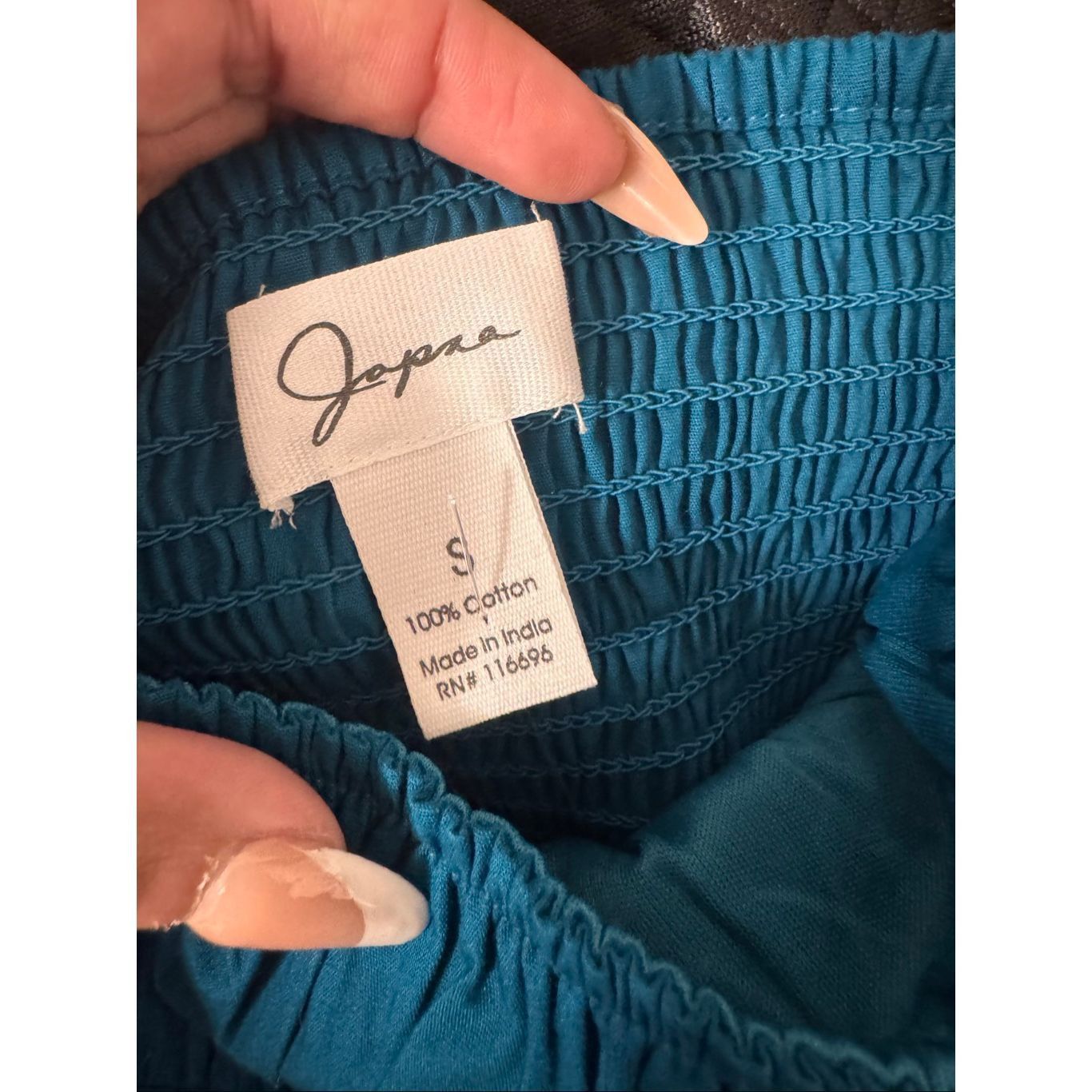 Other Japna Teal Long Sleeve Smocked Crop Top – Size Small Size S / US 4 / IT 40 - 4 Thumbnail