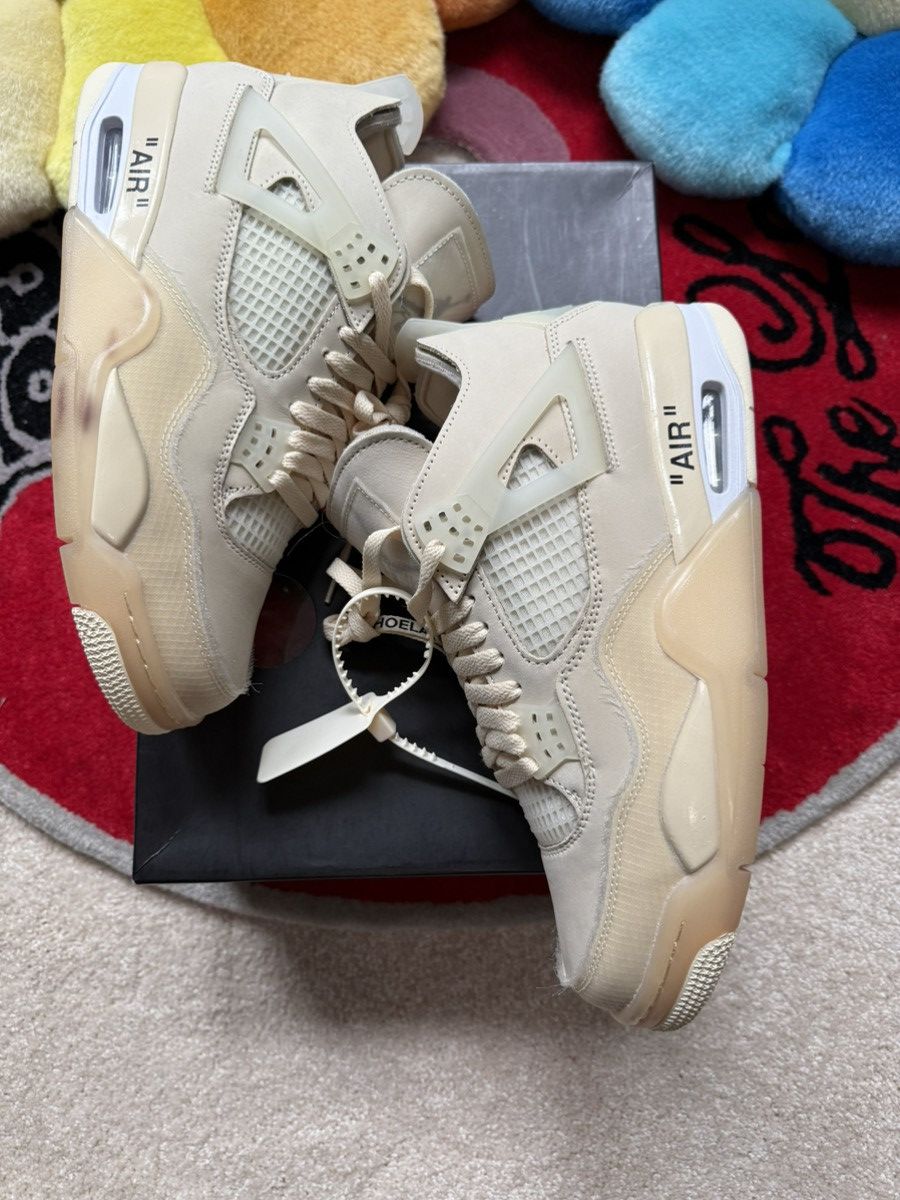Nike × Off-White Nike Off-White Air Jordan 4 Sail Size US 9 / EU 42 - 4 Thumbnail