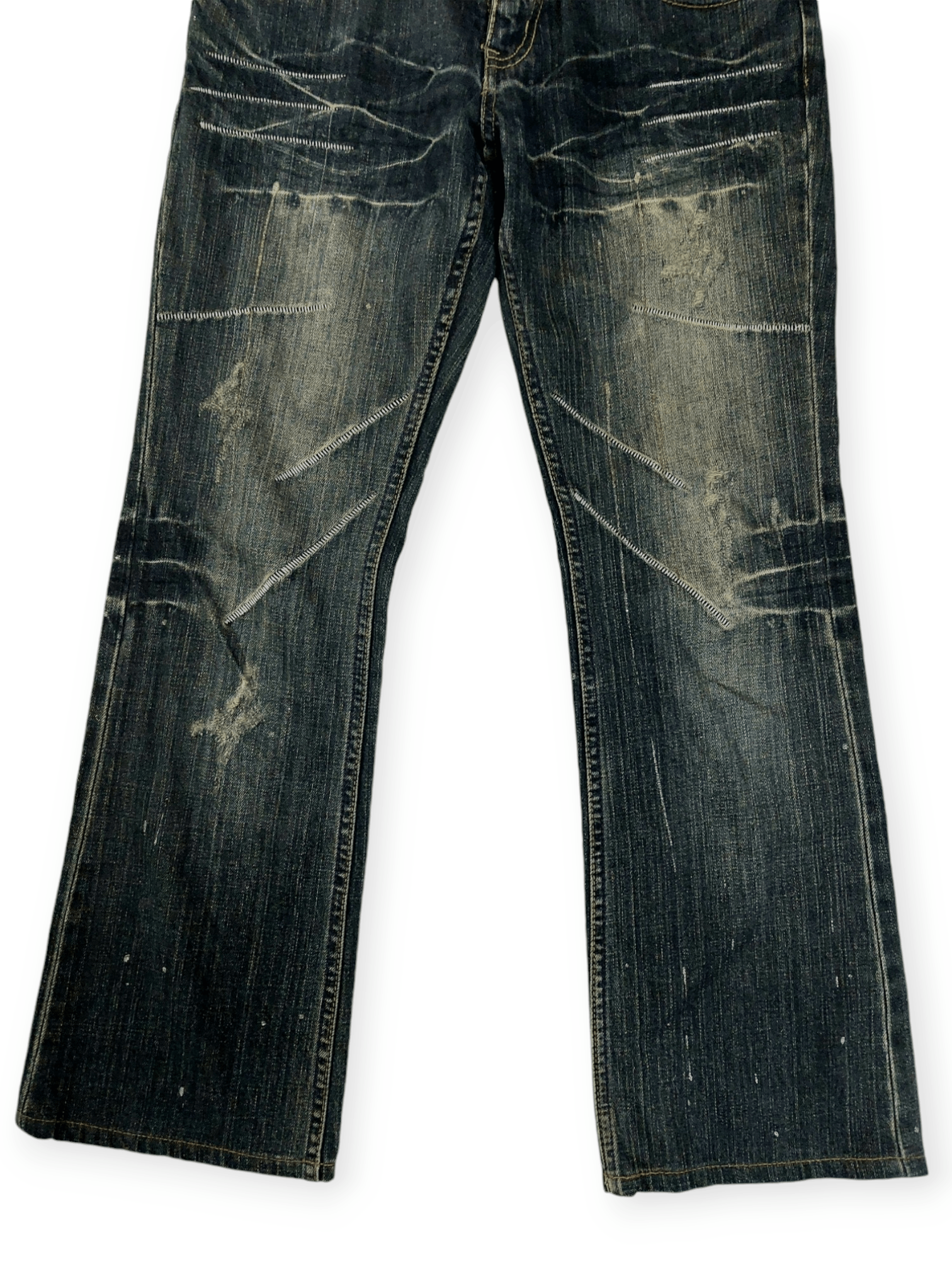 Designer 🔥 Flare Punk Root Three Style Denim Size US 30 / EU 46 - 2 Thumbnail