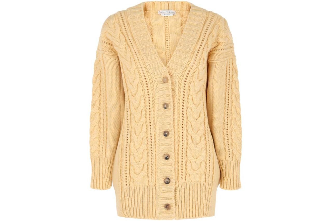 Alexander McQueen Alexander McQueen Jumper Womens Yellow Cable Wool 100% Size M / US 6-8 / IT 42-44 - 1 Thumbnail