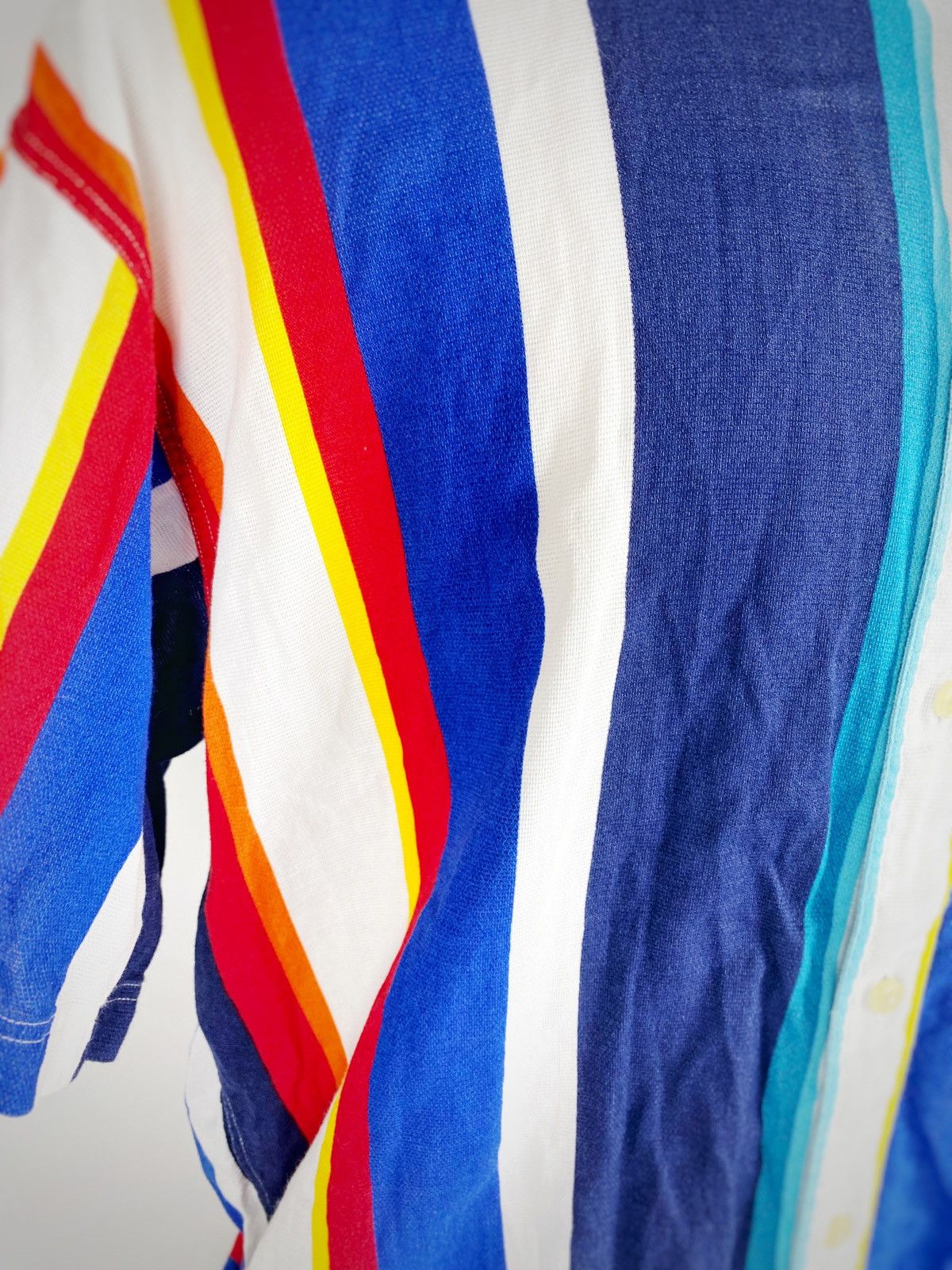 Chaps Ralph Lauren × Vintage 90's Chaps Ralph Lauren Rainbow Striped Button Up Shirt Size US L / EU 52-54 / 3 - 3 Thumbnail