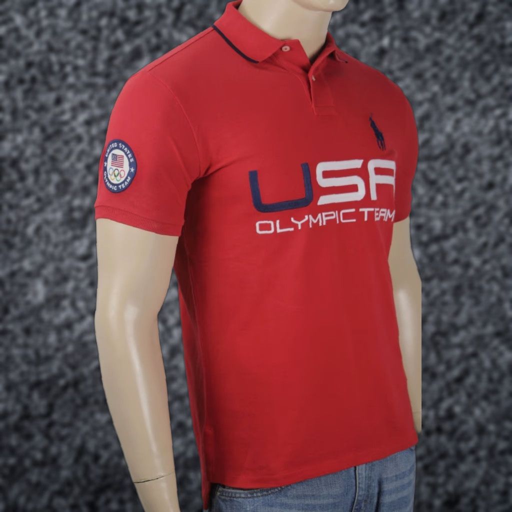 Polo Ralph Lauren Polo Ralph Lauren Red Custom Fit Shirt Men M Olympic USA NWT 2014 Big Pony Button-Up Short Sleeve 100% Cotton Size US M / EU 48-50 / 2 - 1 Preview
