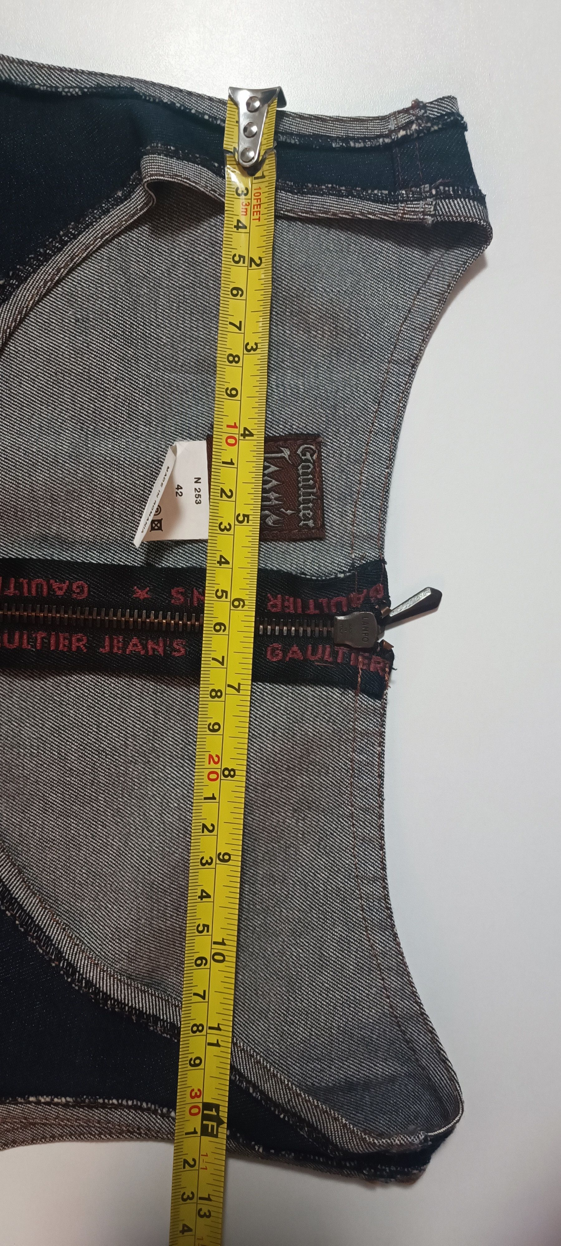 Jean Paul Gaultier Fall 1992- GaultierJeans - Fringed denim long dress Size L / US 10 / IT 46 - 8 Thumbnail