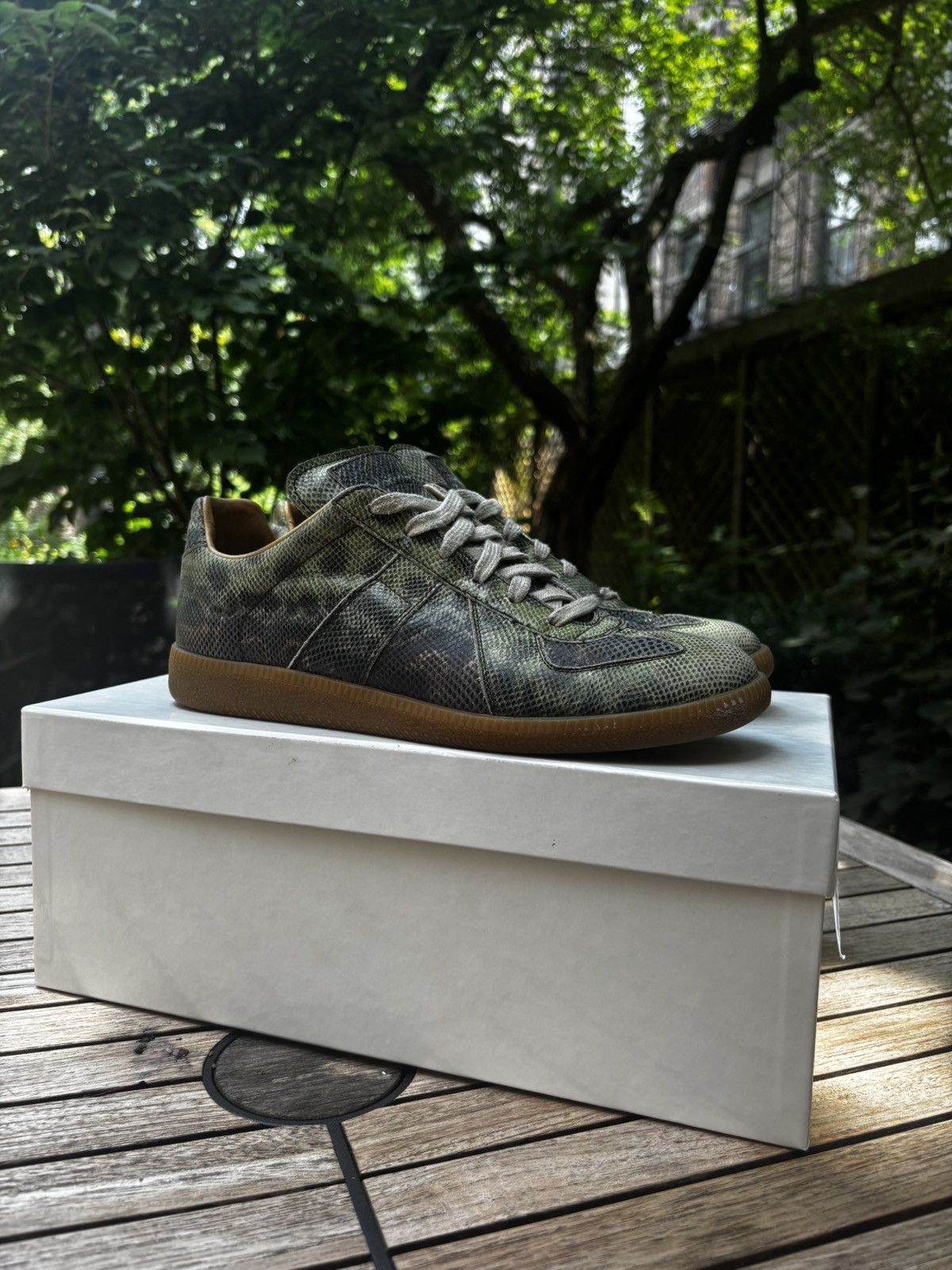 Maison Margiela [344-BASE] Maison Margiela Maison Margiela Snakeskin Low Top Replicas | Grailed