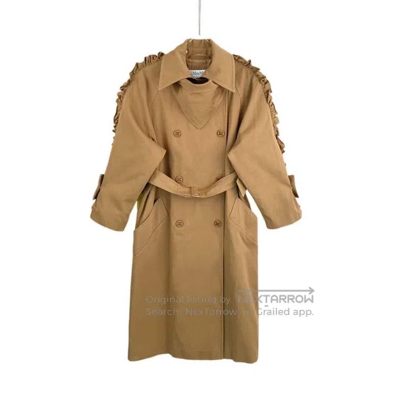 Max Mara Max Mara Camel wool coat with ruffled sleeves Size XS / US 0-2 / IT 36-38 - 1 Thumbnail