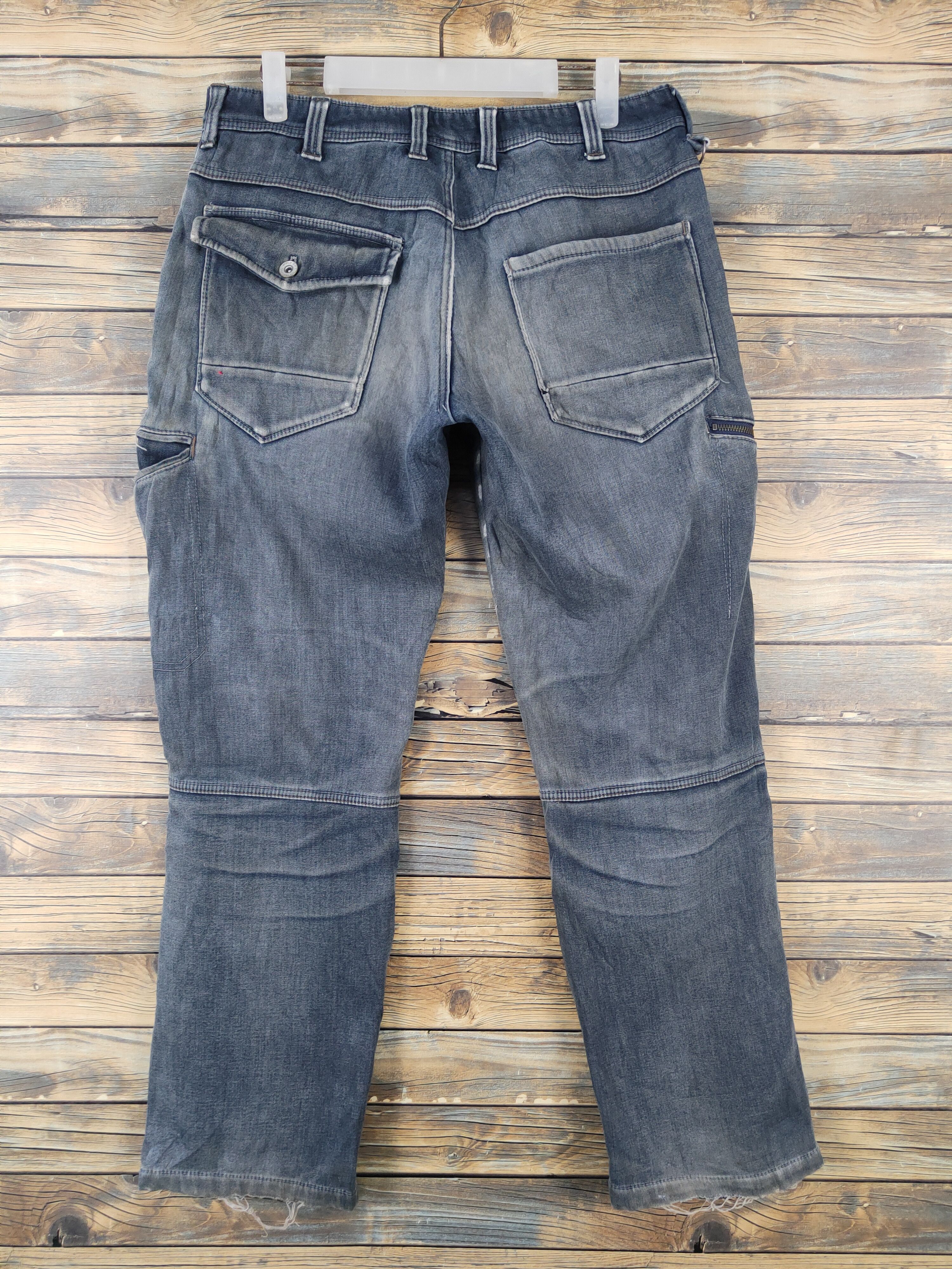 FieldCore Faded Distressed Ripped cargo denim Jeans #W1954